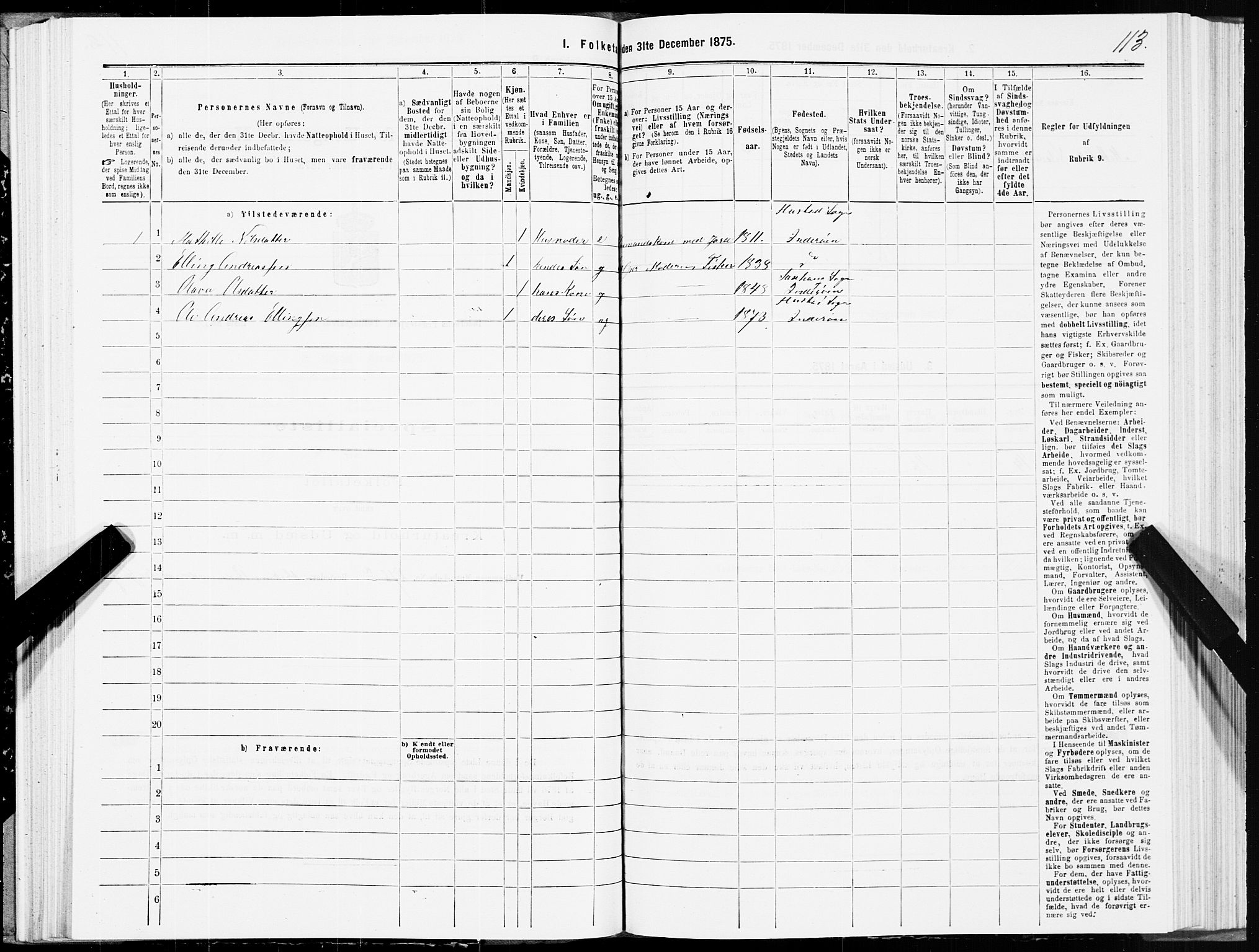 SAT, 1875 census for 1729P Inderøy, 1875, p. 6113