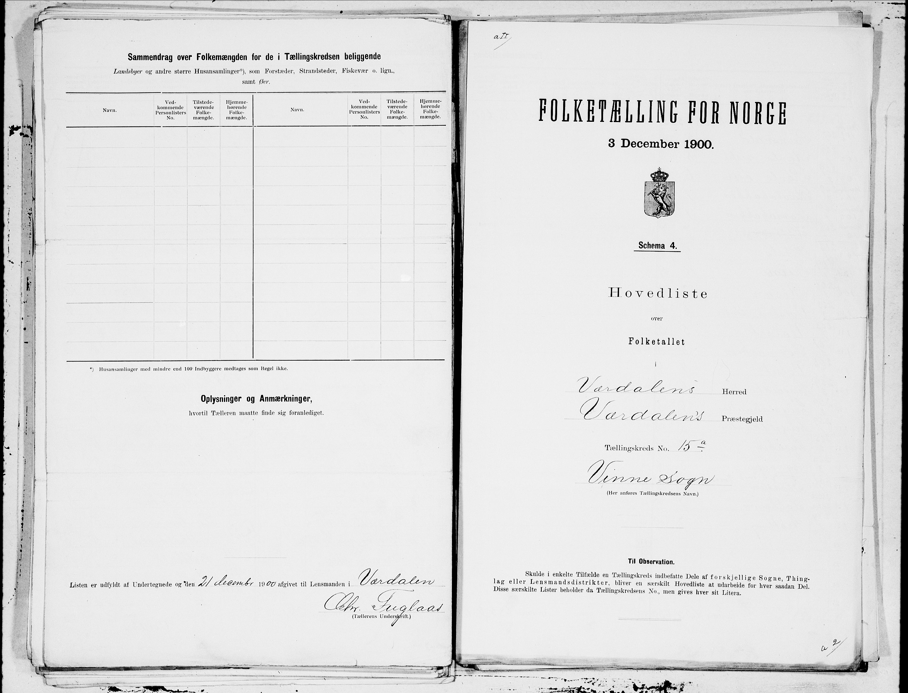 SAT, 1900 census for Verdal, 1900, p. 40