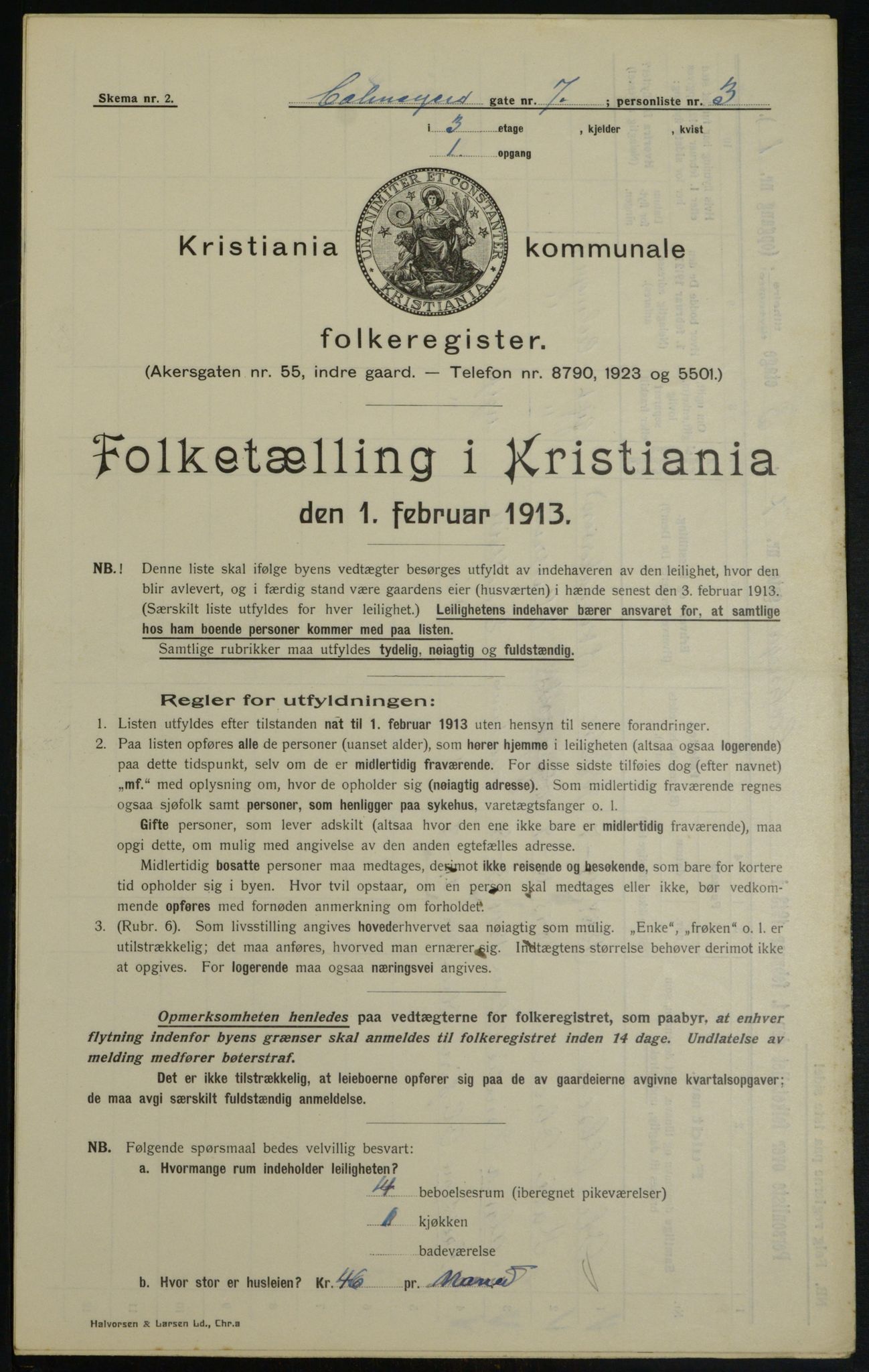 OBA, Municipal Census 1913 for Kristiania, 1913, p. 11432