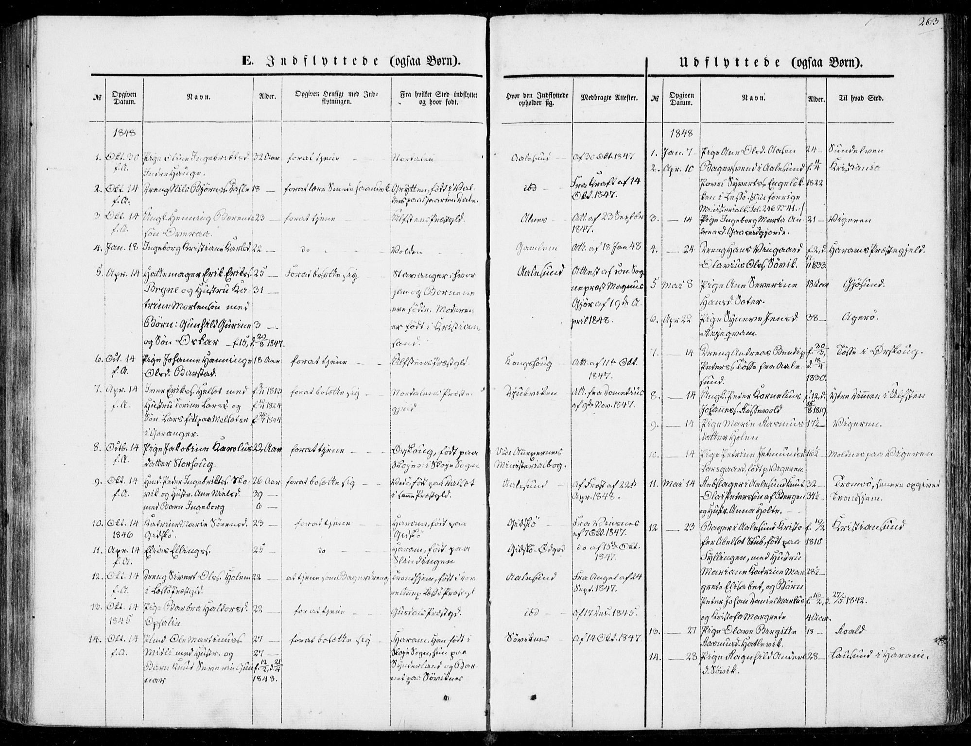 Ministerialprotokoller, klokkerbøker og fødselsregistre - Møre og Romsdal, AV/SAT-A-1454/528/L0397: Parish register (official) no. 528A08, 1848-1858, p. 263