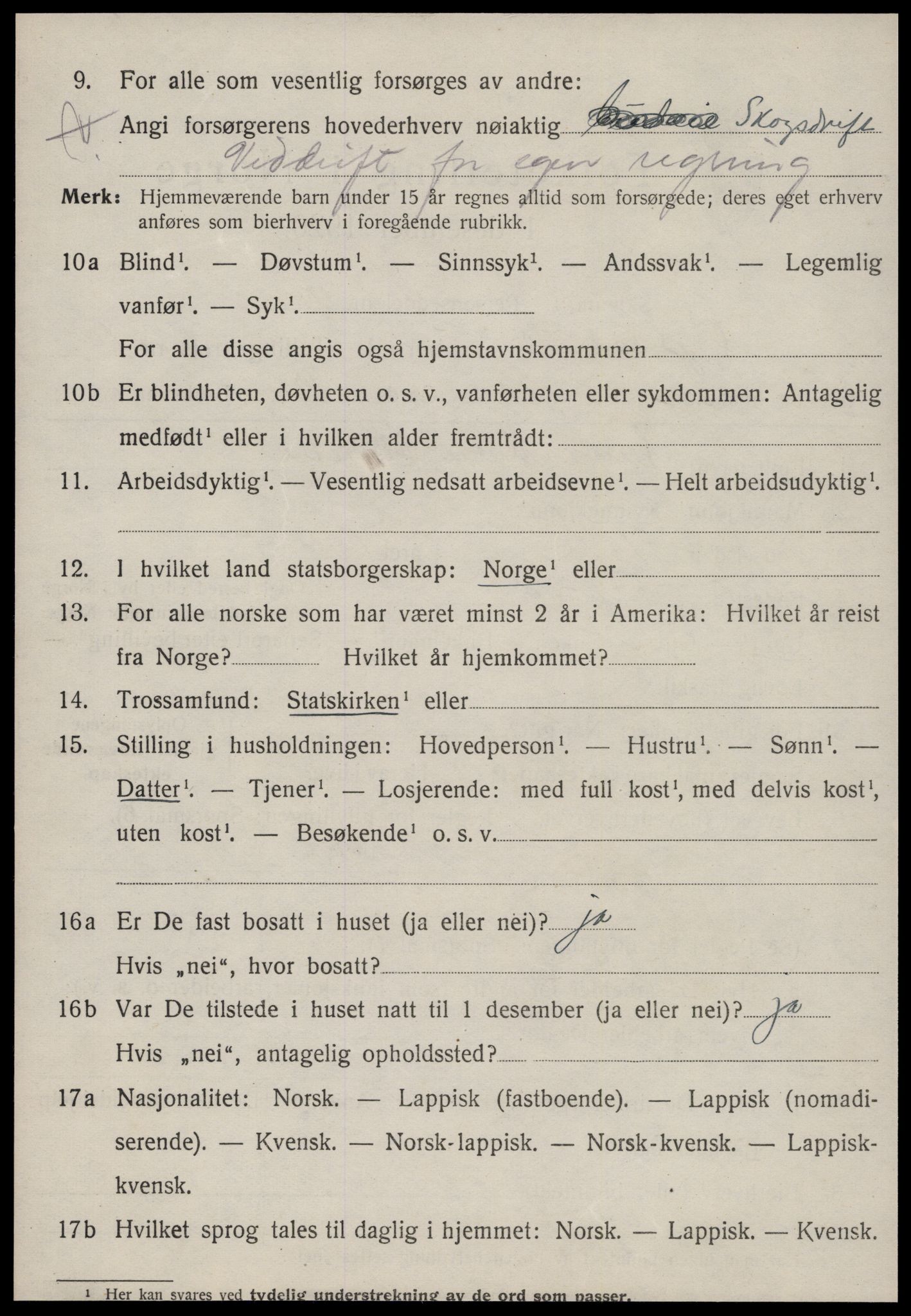 SAT, 1920 census for Oppdal, 1920, p. 9204