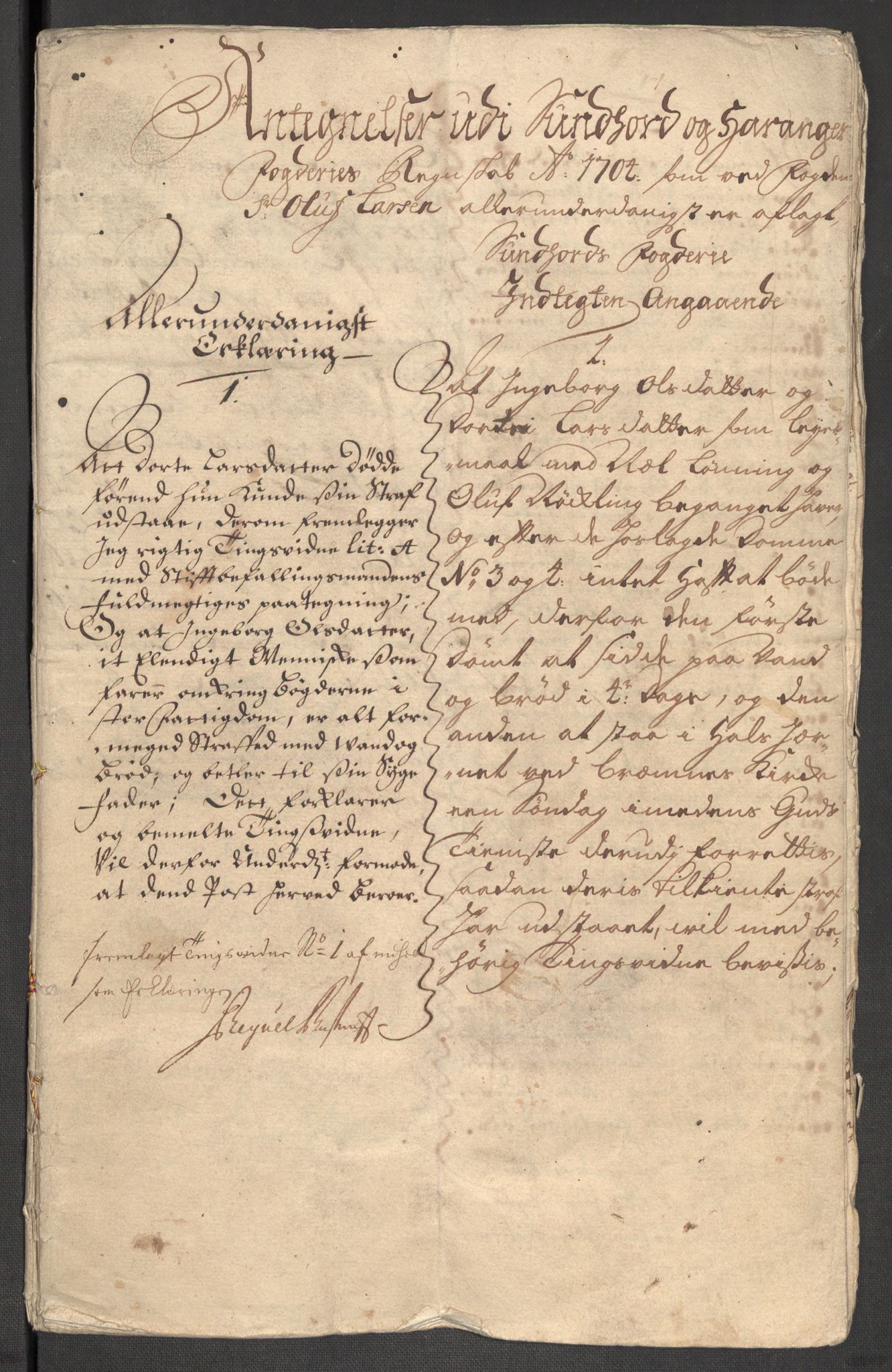 Rentekammeret inntil 1814, Reviderte regnskaper, Fogderegnskap, AV/RA-EA-4092/R48/L2982: Fogderegnskap Sunnhordland og Hardanger, 1704, p. 271