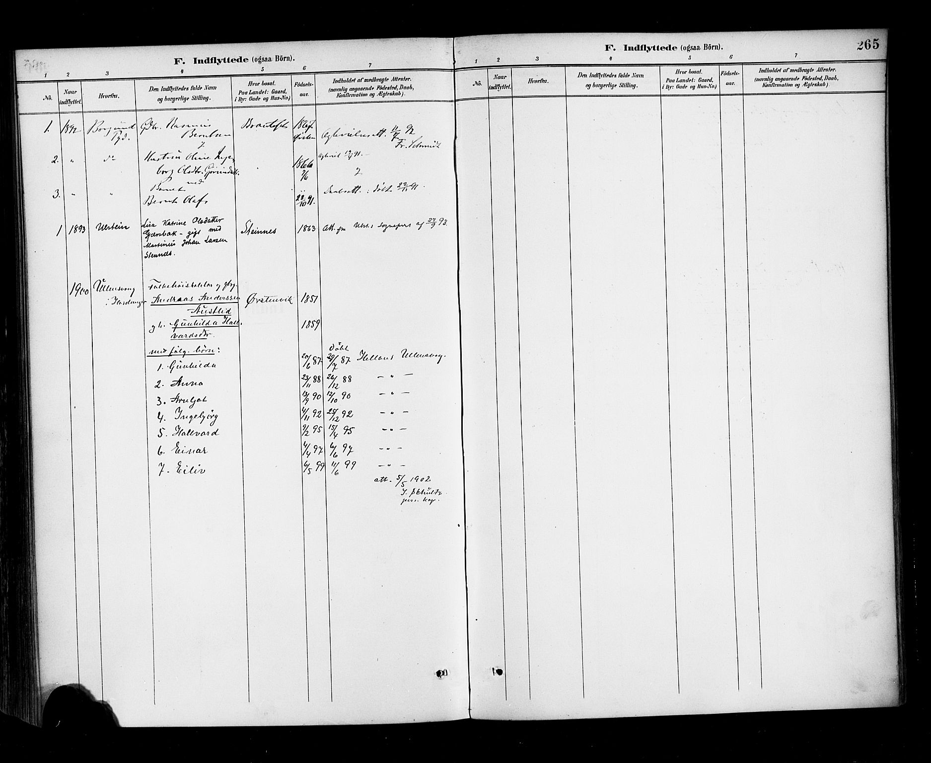 Ministerialprotokoller, klokkerbøker og fødselsregistre - Møre og Romsdal, AV/SAT-A-1454/513/L0177: Parish register (official) no. 513A04, 1890-1906, p. 265