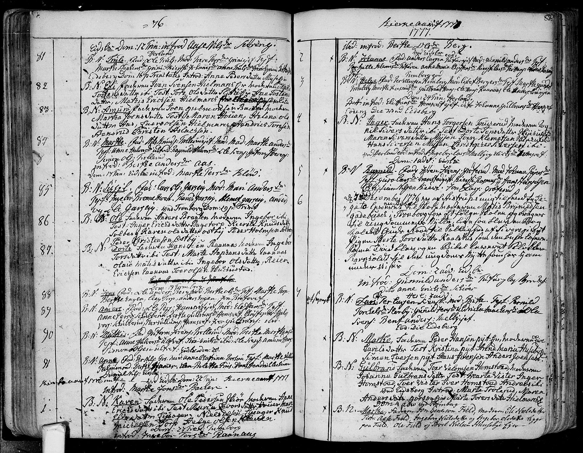 Eidsberg prestekontor Kirkebøker, SAO/A-10905/F/Fa/L0004: Parish register (official) no. I 4, 1759-1788, p. 85