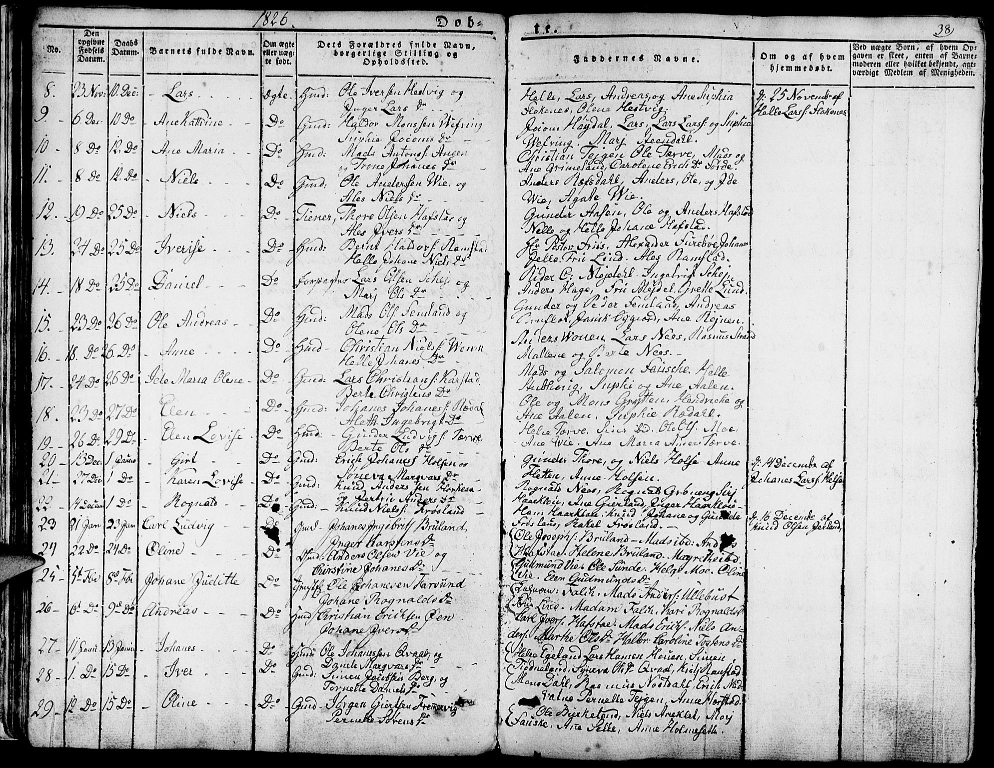 Førde sokneprestembete, AV/SAB-A-79901/H/Haa/Haaa/L0006: Parish register (official) no. A 6, 1821-1842, p. 38