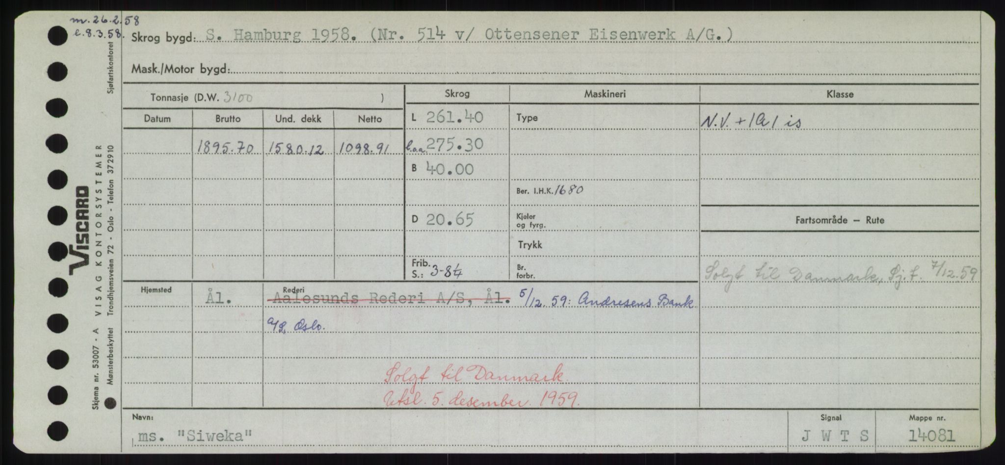 Sjøfartsdirektoratet med forløpere, Skipsmålingen, AV/RA-S-1627/H/Hd/L0033: Fartøy, Sevi-Sjø, p. 307