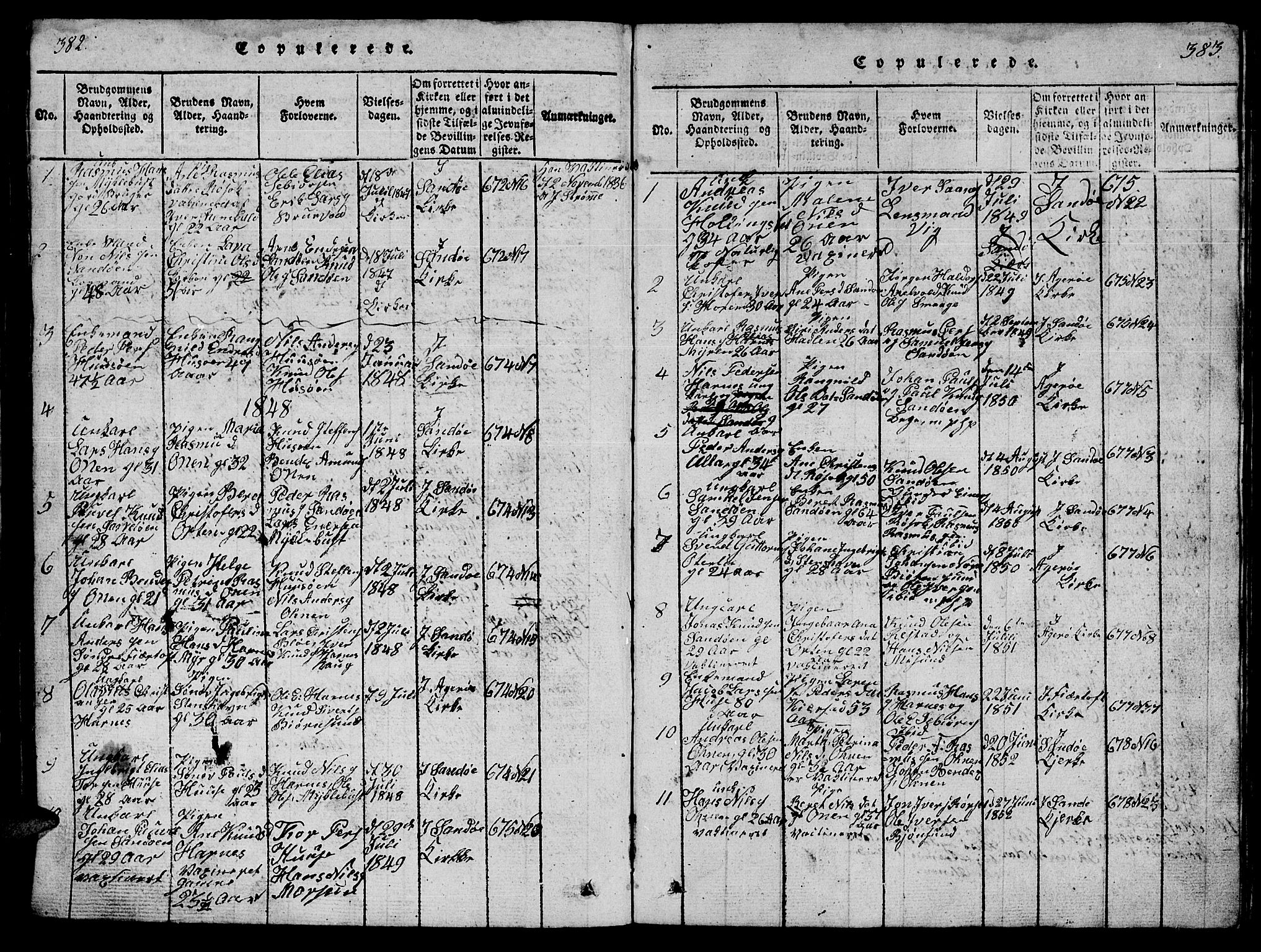 Ministerialprotokoller, klokkerbøker og fødselsregistre - Møre og Romsdal, AV/SAT-A-1454/561/L0731: Parish register (copy) no. 561C01, 1817-1867, p. 382-383