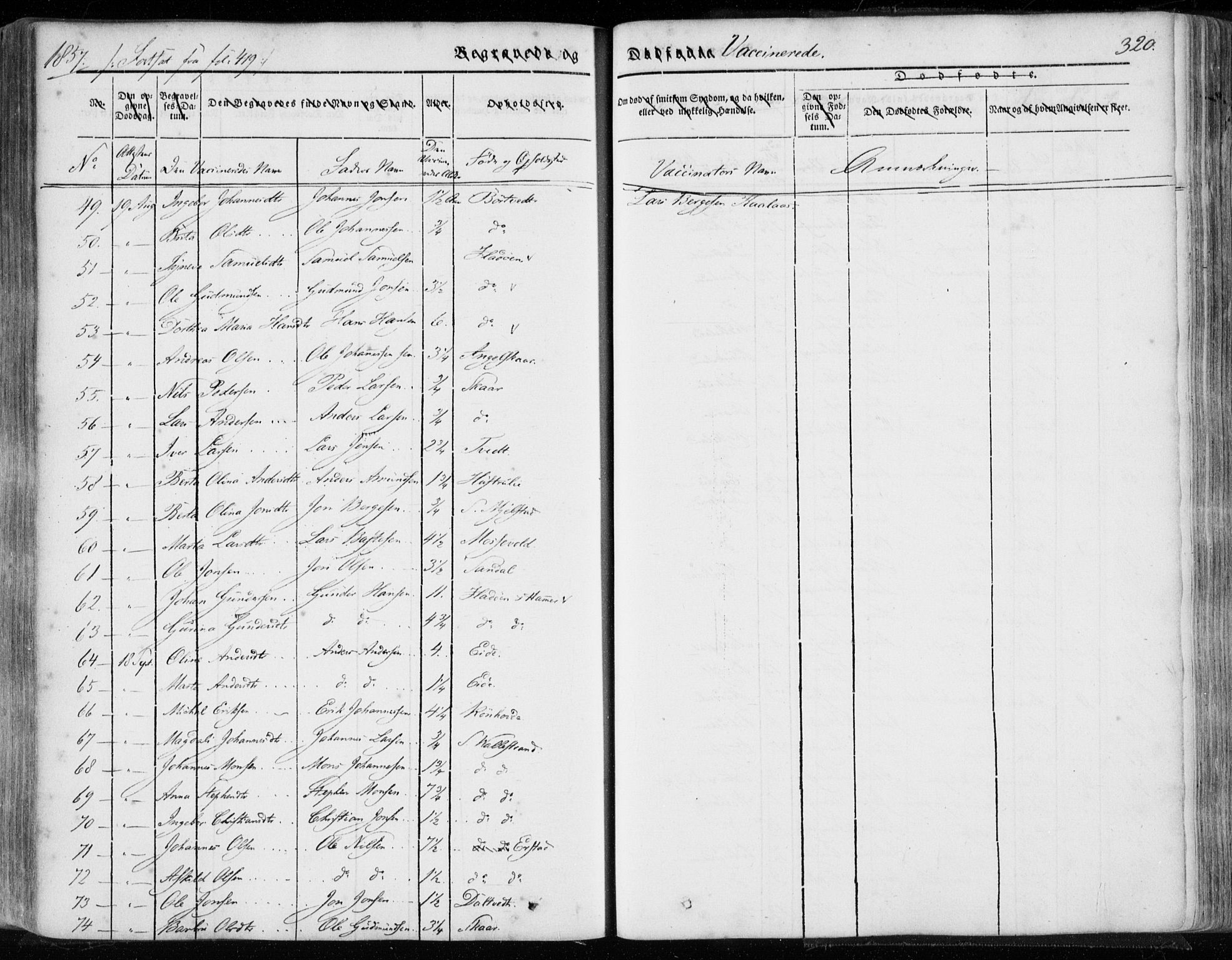 Hamre sokneprestembete, SAB/A-75501/H/Ha/Haa/Haaa/L0013: Parish register (official) no. A 13, 1846-1857, p. 320