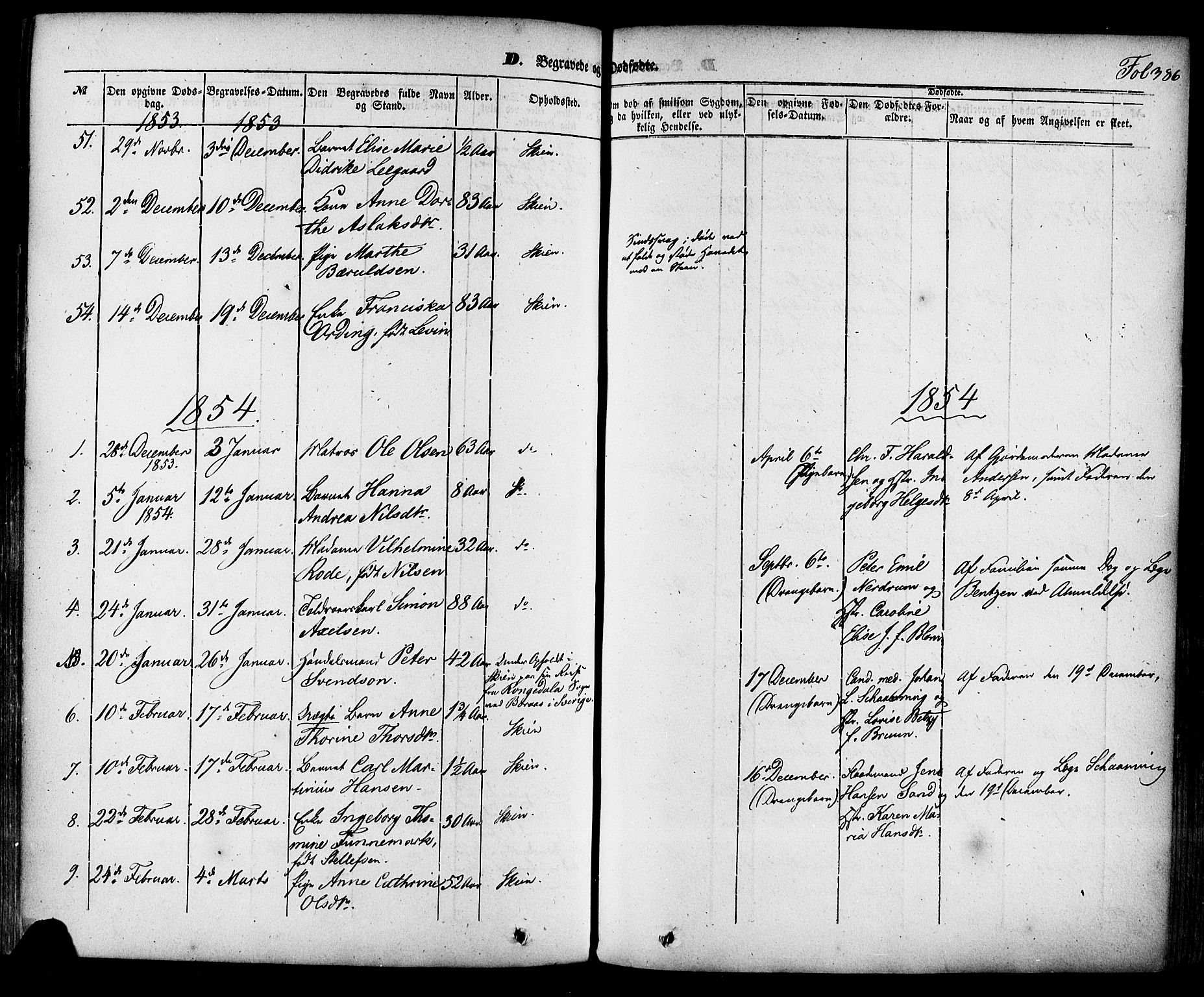 Skien kirkebøker, SAKO/A-302/F/Fa/L0006a: Parish register (official) no. 6A, 1843-1856, p. 386