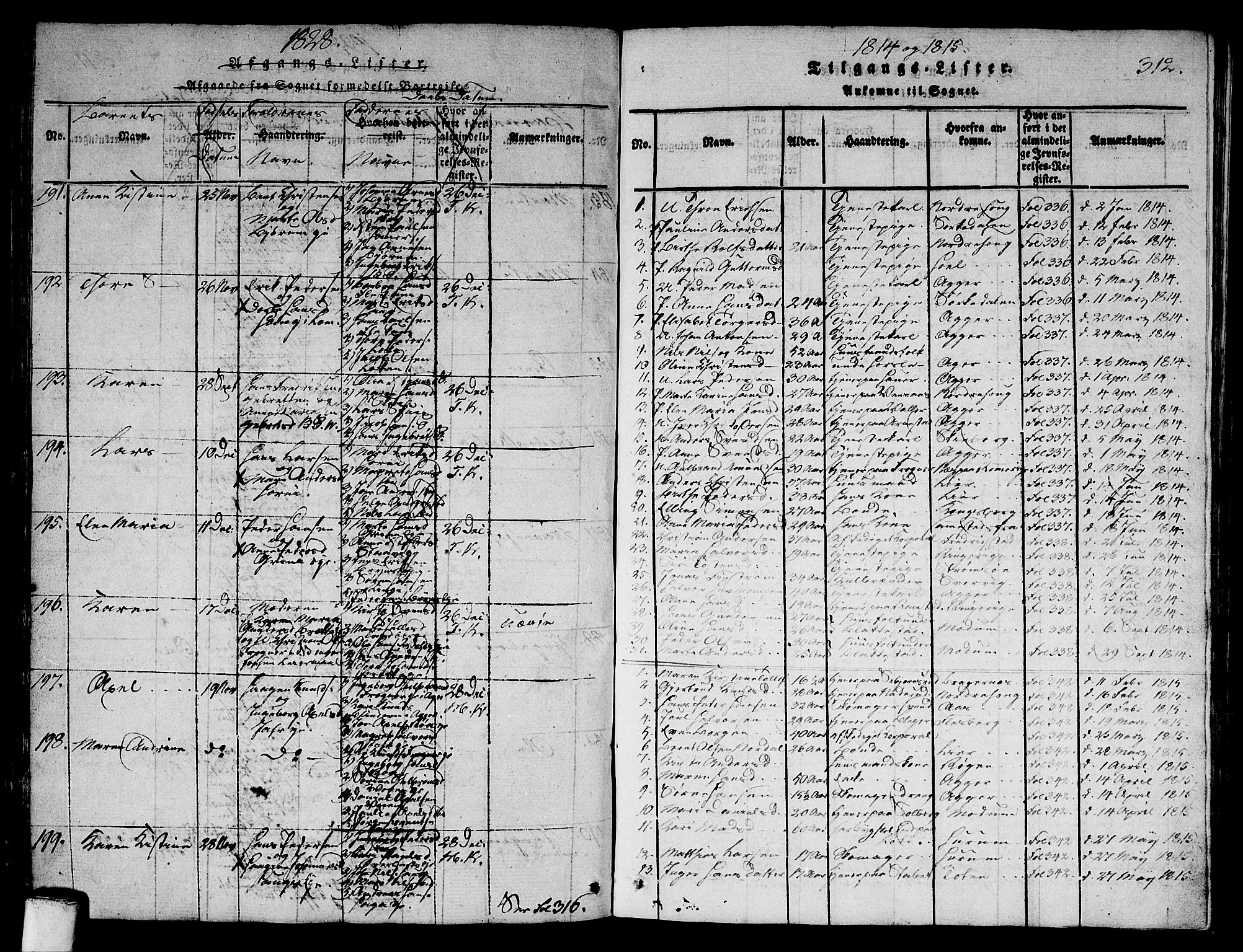 Asker prestekontor Kirkebøker, SAO/A-10256a/G/Ga/L0001: Parish register (copy) no. I 1, 1814-1830, p. 312