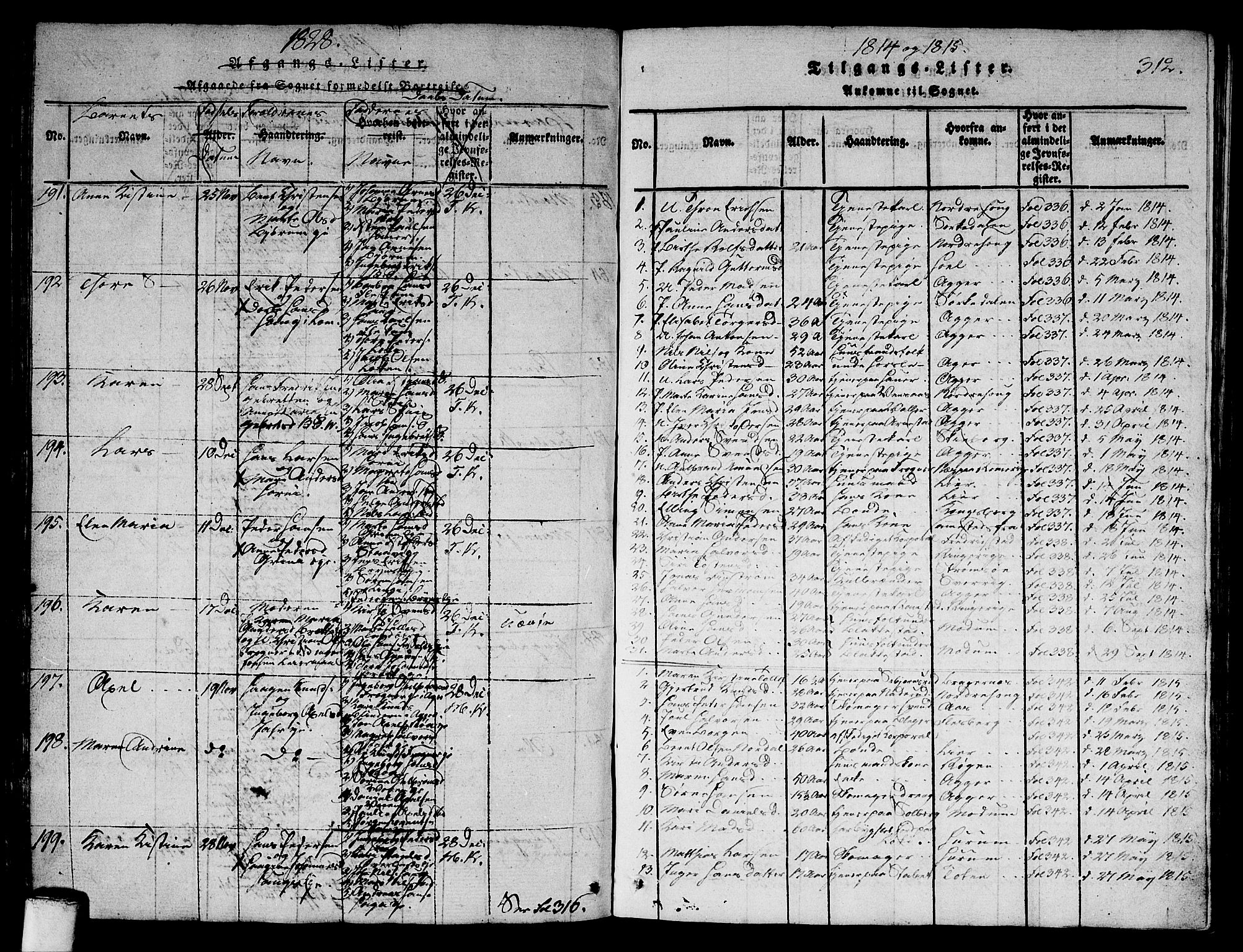 Asker prestekontor Kirkebøker, AV/SAO-A-10256a/G/Ga/L0001: Parish register (copy) no. I 1, 1814-1830, p. 312