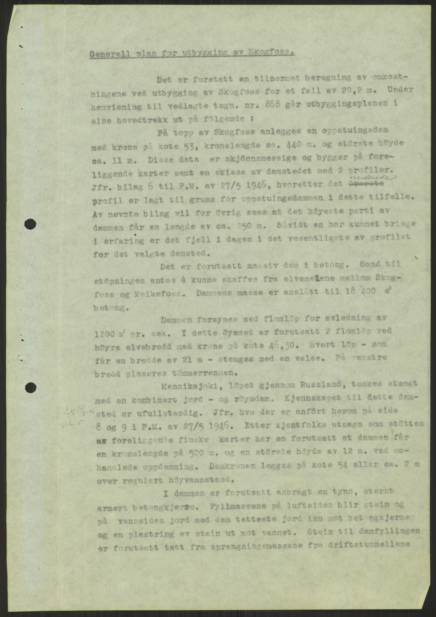 Vassdragsdirektoratet/avdelingen, RA/S-6242/F/Fa/L0538: Pasvikelva, 1945-1949, p. 1041