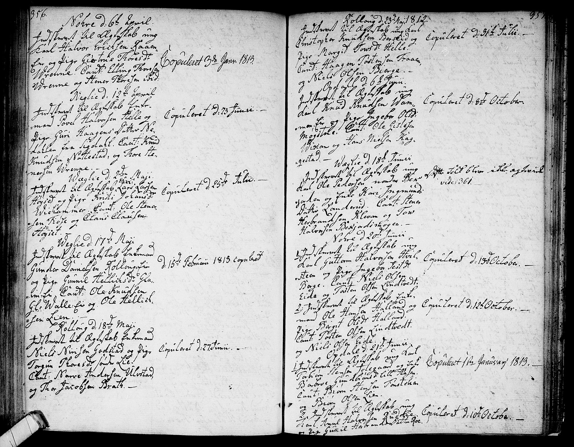Rollag kirkebøker, SAKO/A-240/F/Fa/L0005: Parish register (official) no. I 5, 1792-1814, p. 356-357