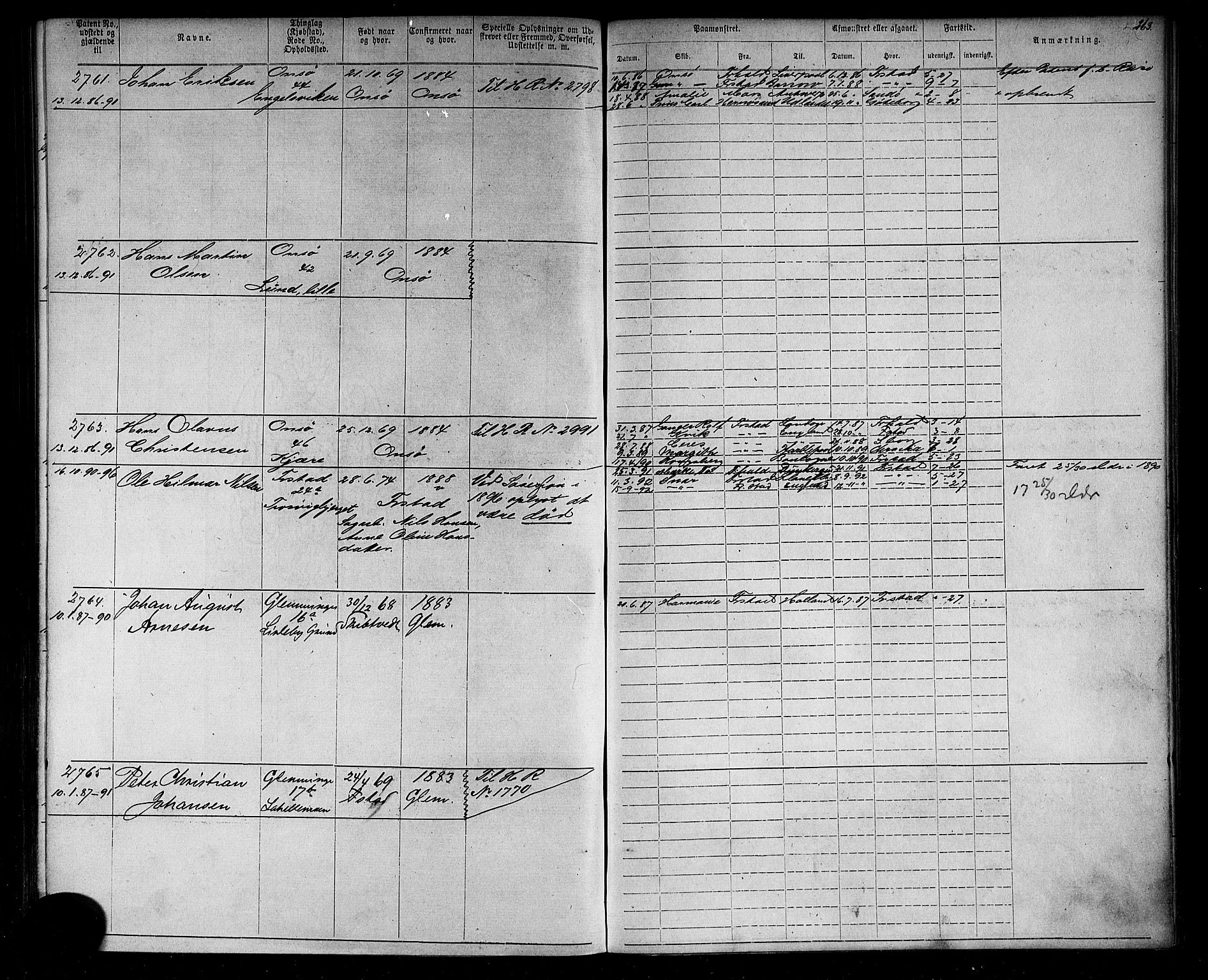 Fredrikstad mønstringskontor, AV/SAO-A-10569b/F/Fc/Fca/L0004: Annotasjonsrulle, 1885-1893, p. 270