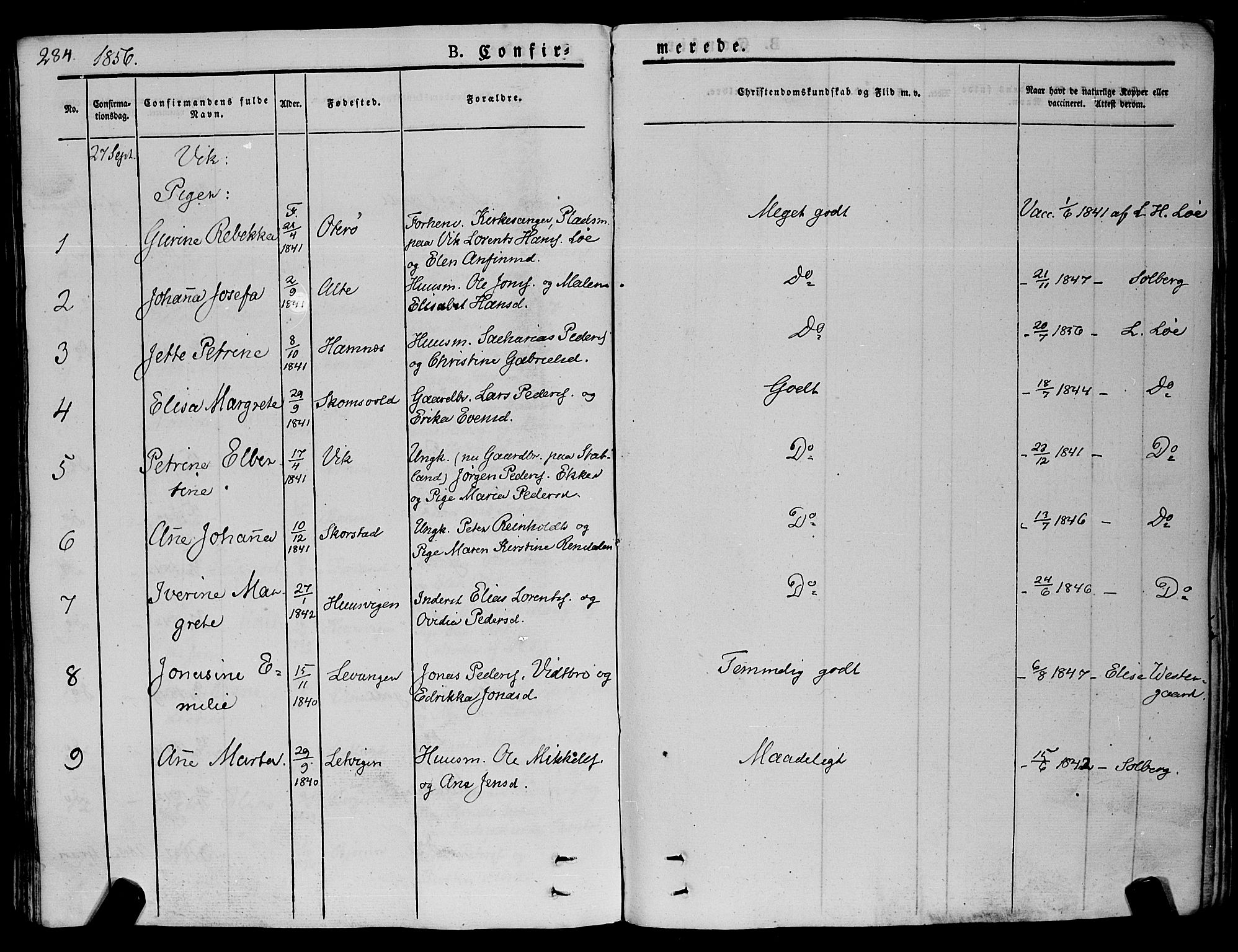 Ministerialprotokoller, klokkerbøker og fødselsregistre - Nord-Trøndelag, AV/SAT-A-1458/773/L0614: Parish register (official) no. 773A05, 1831-1856, p. 284