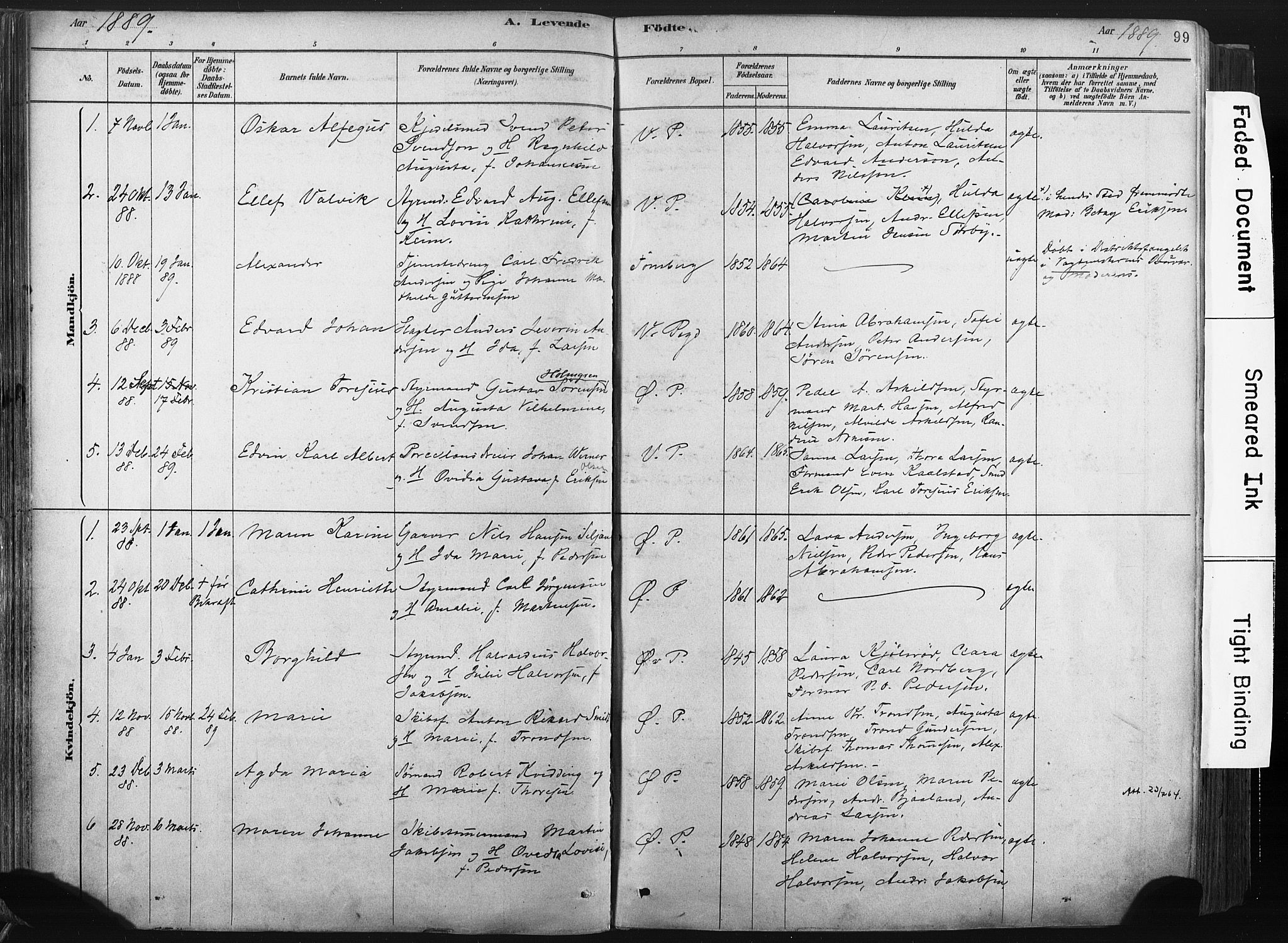 Porsgrunn kirkebøker , AV/SAKO-A-104/F/Fa/L0008: Parish register (official) no. 8, 1878-1895, p. 99