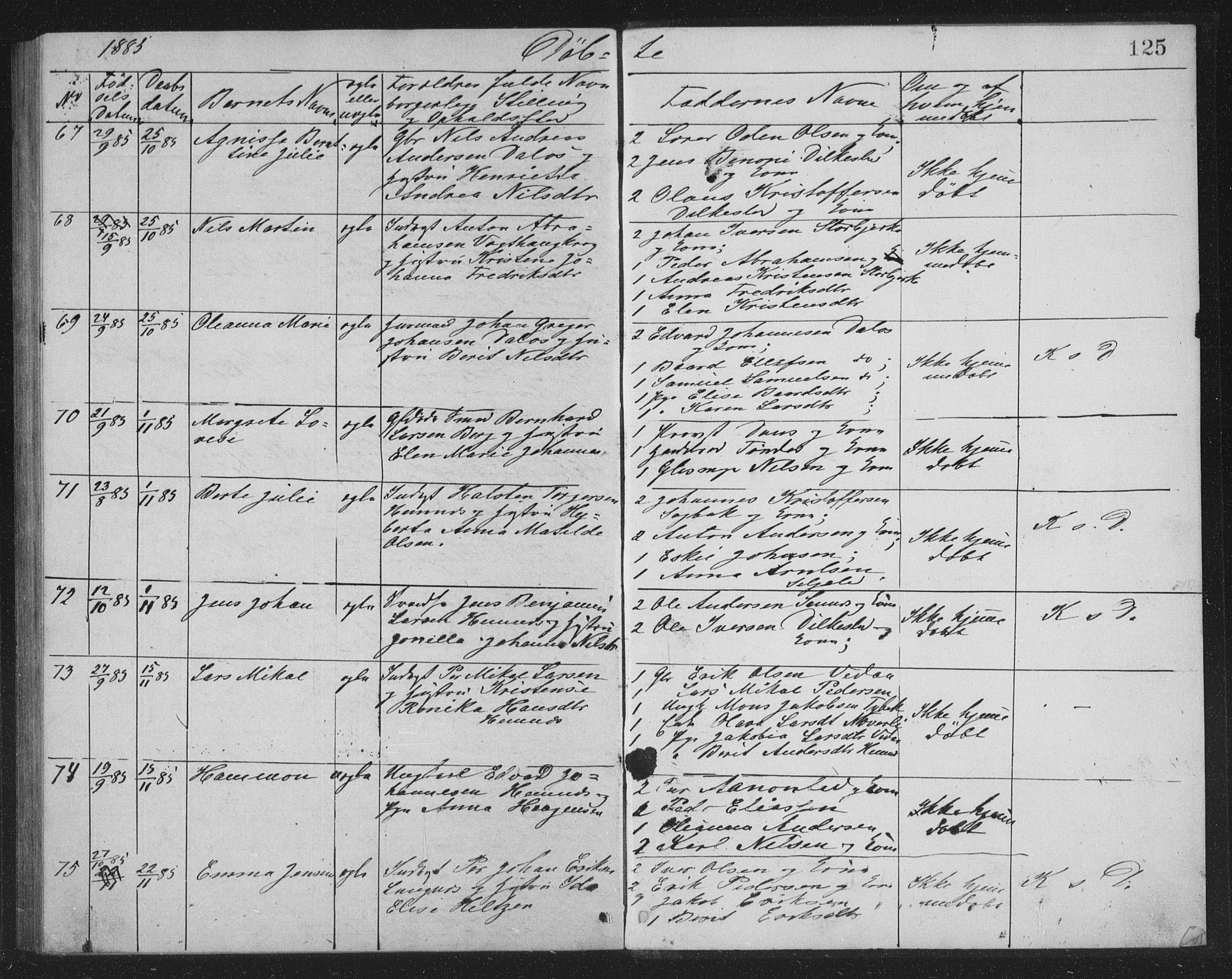 Ministerialprotokoller, klokkerbøker og fødselsregistre - Nordland, AV/SAT-A-1459/825/L0369: Parish register (copy) no. 825C06, 1873-1885, p. 125