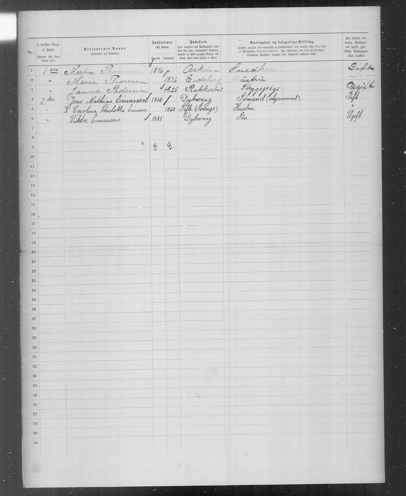 OBA, Municipal Census 1899 for Kristiania, 1899, p. 3057