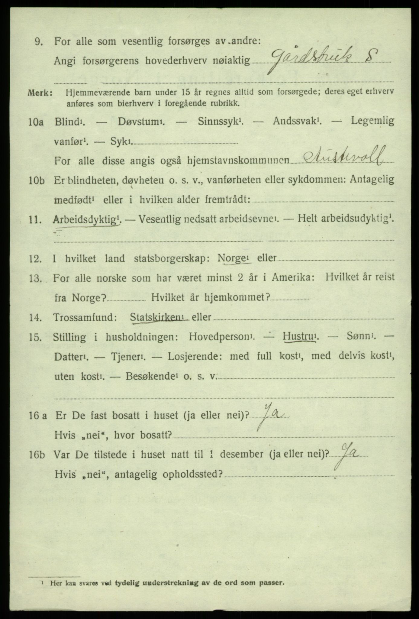 SAB, 1920 census for Austevoll, 1920, p. 6035