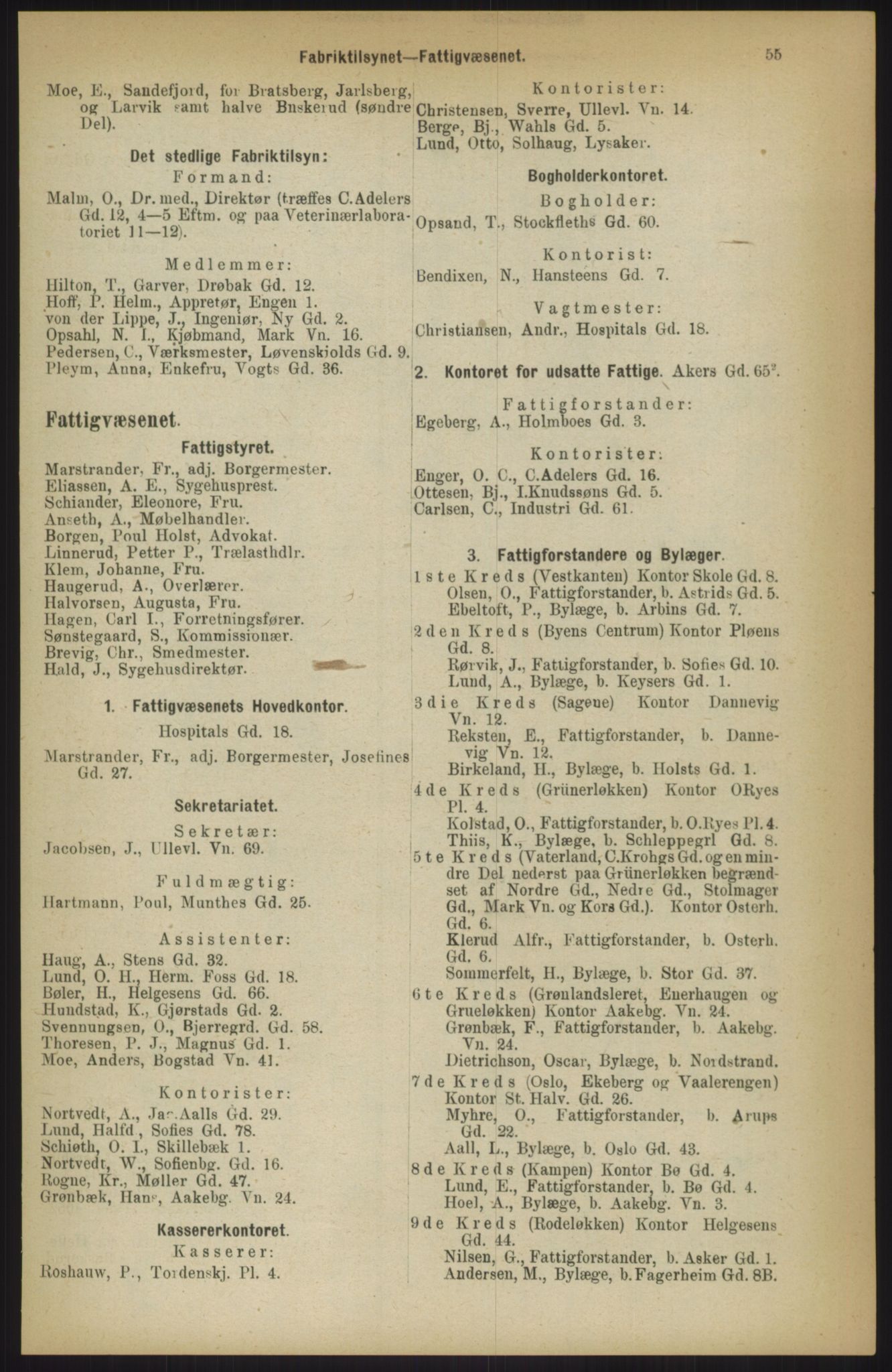 Kristiania/Oslo adressebok, PUBL/-, 1911, p. 55