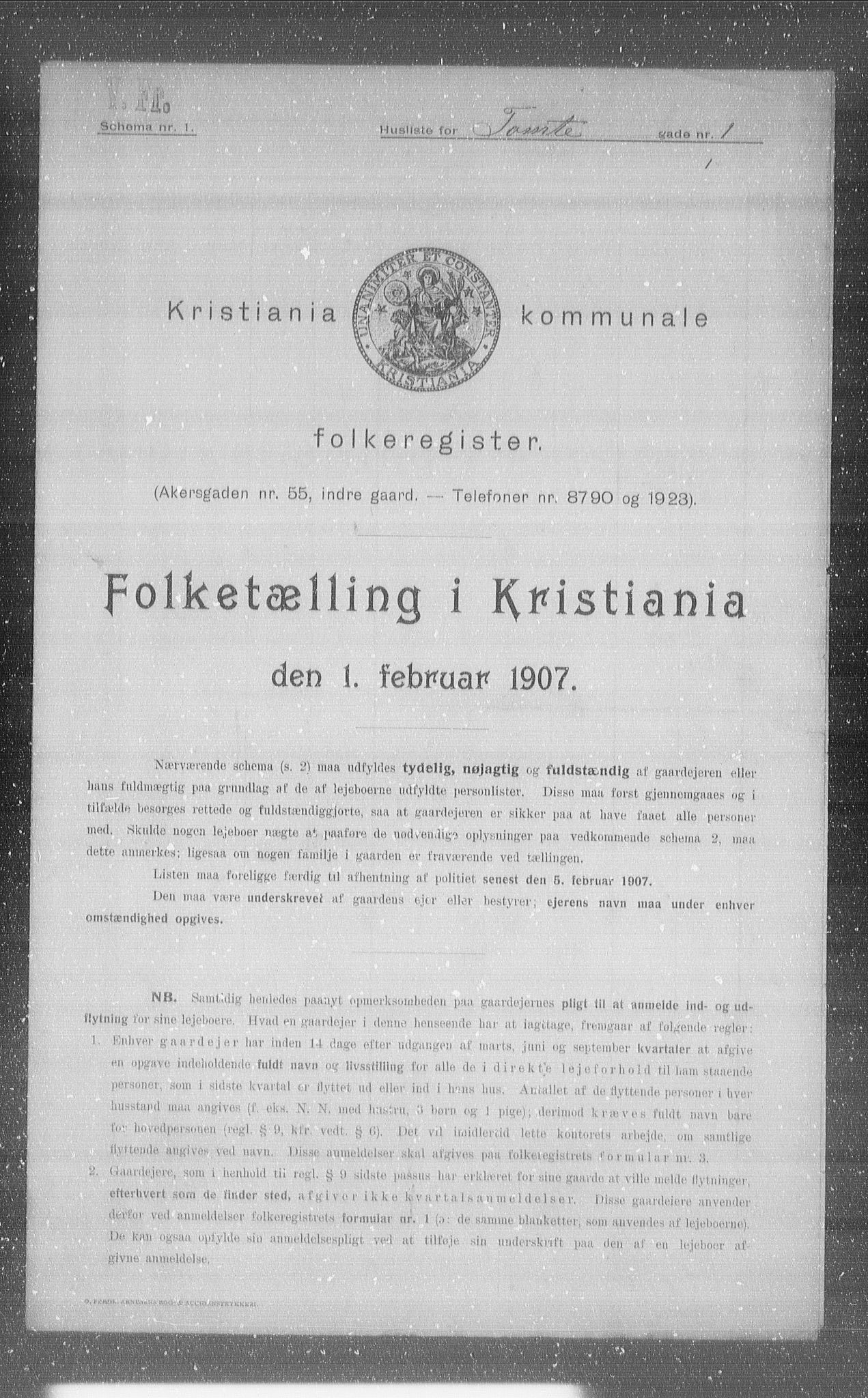 OBA, Municipal Census 1907 for Kristiania, 1907, p. 57642