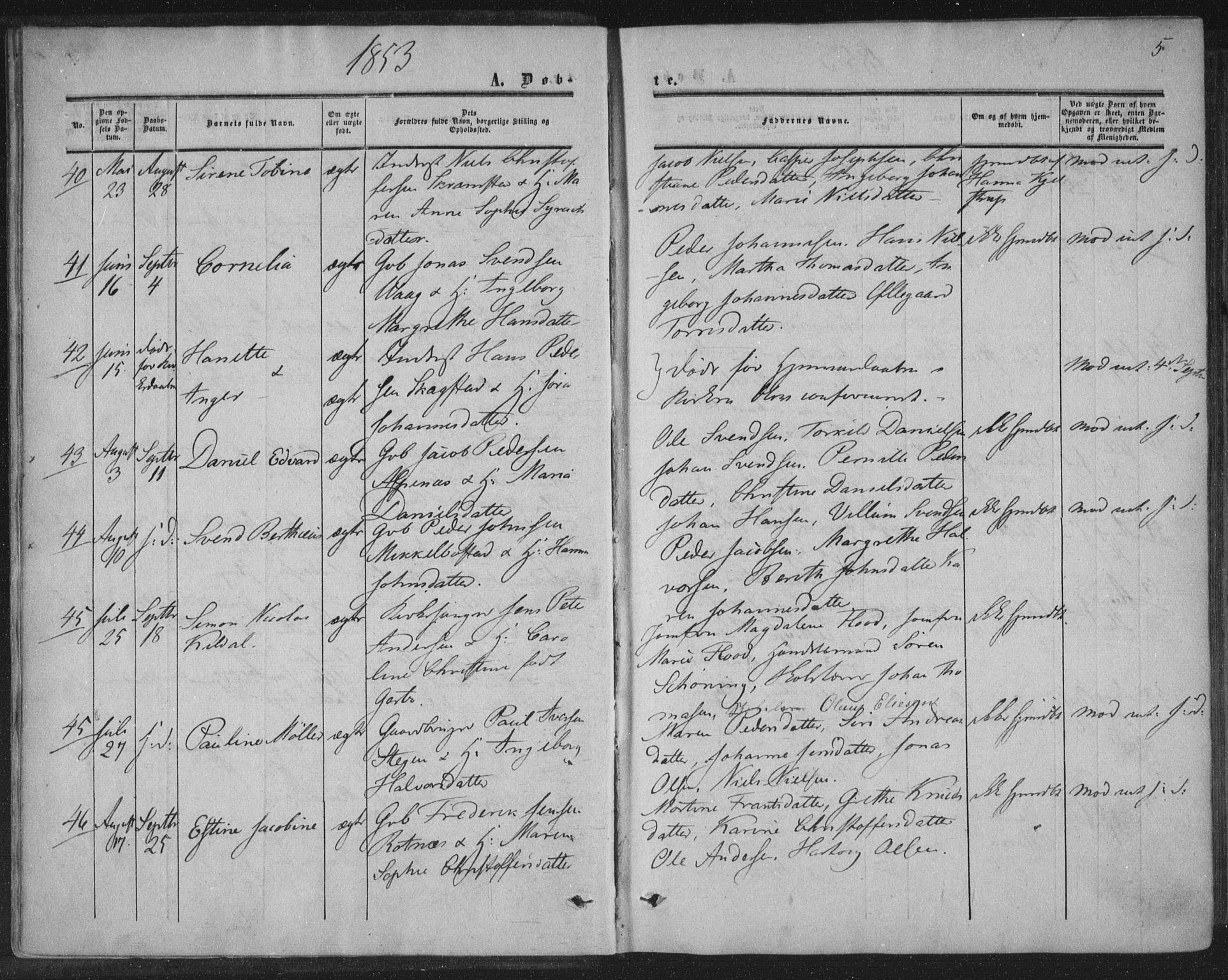 Ministerialprotokoller, klokkerbøker og fødselsregistre - Nordland, AV/SAT-A-1459/855/L0800: Parish register (official) no. 855A08, 1852-1864, p. 5