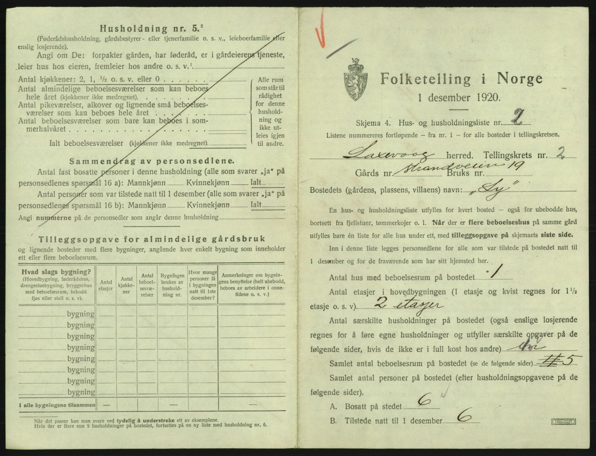 SAB, 1920 census for Laksevåg, 1920, p. 291