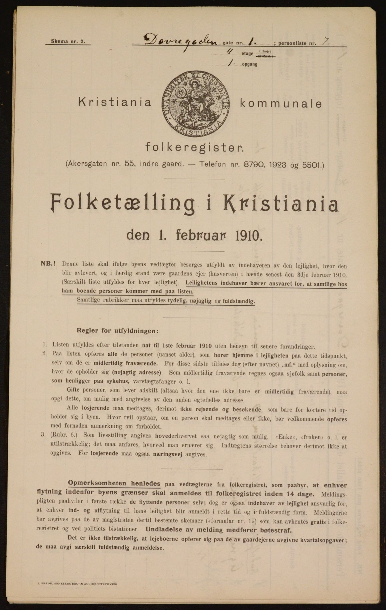 OBA, Municipal Census 1910 for Kristiania, 1910, p. 15318