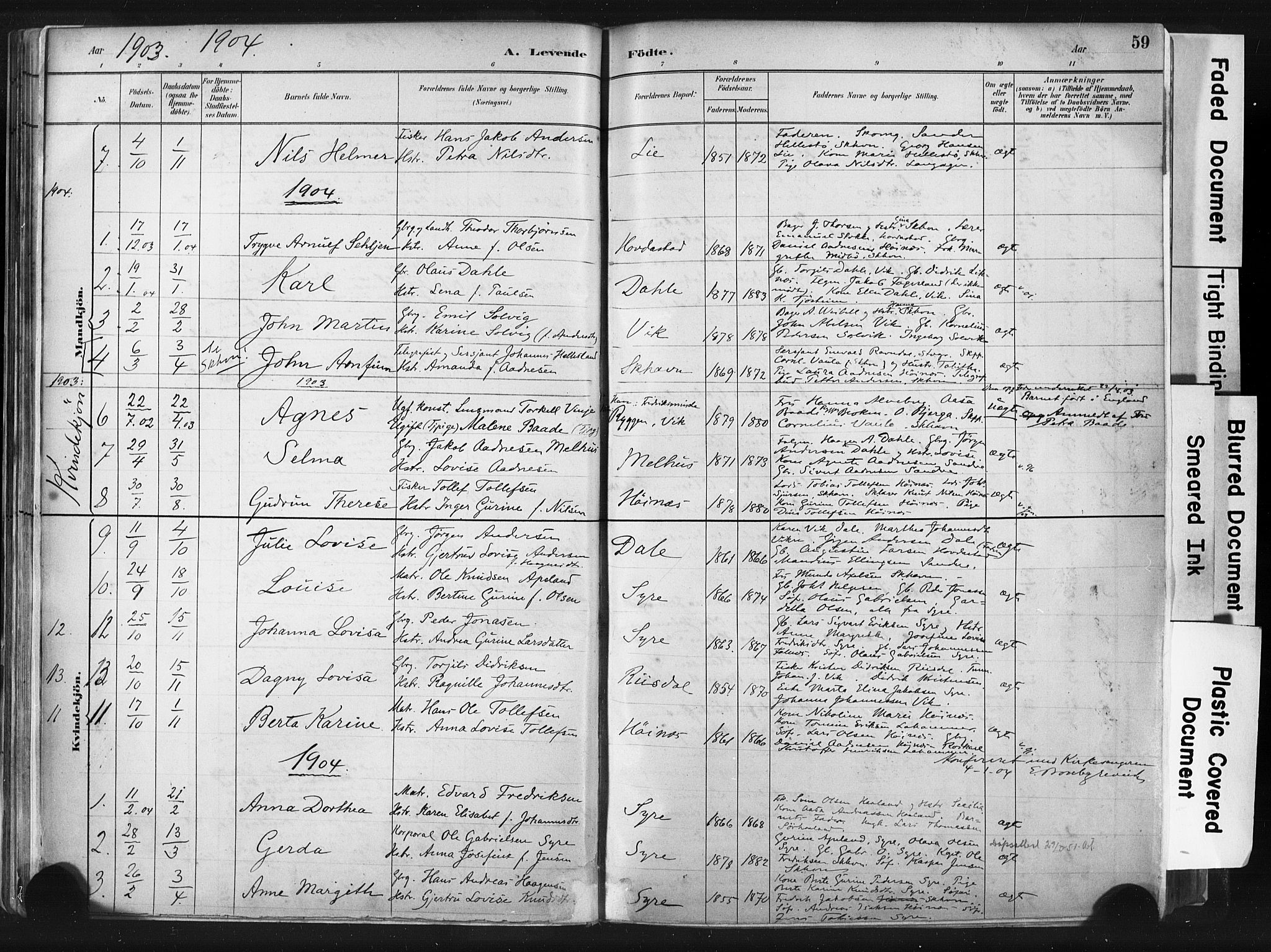 Skudenes sokneprestkontor, SAST/A -101849/H/Ha/Haa/L0009: Parish register (official) no. A 6, 1882-1912, p. 59