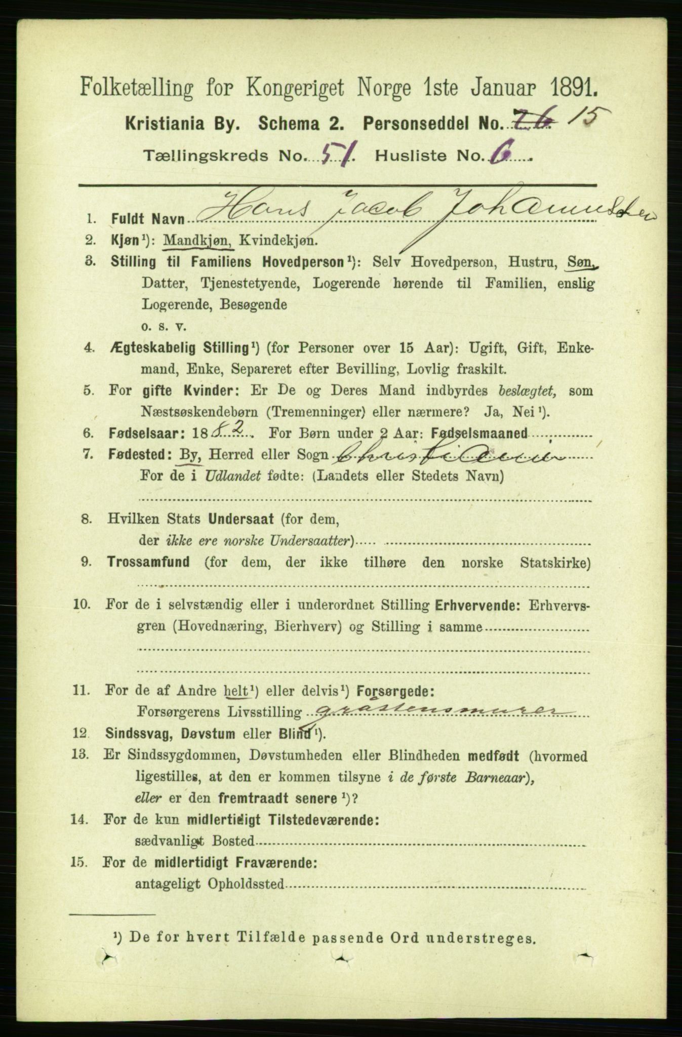RA, 1891 census for 0301 Kristiania, 1891, p. 29301