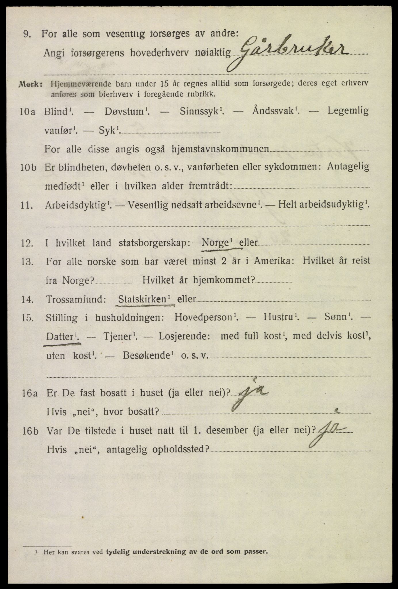 SAK, 1920 census for Vestre Moland, 1920, p. 4638