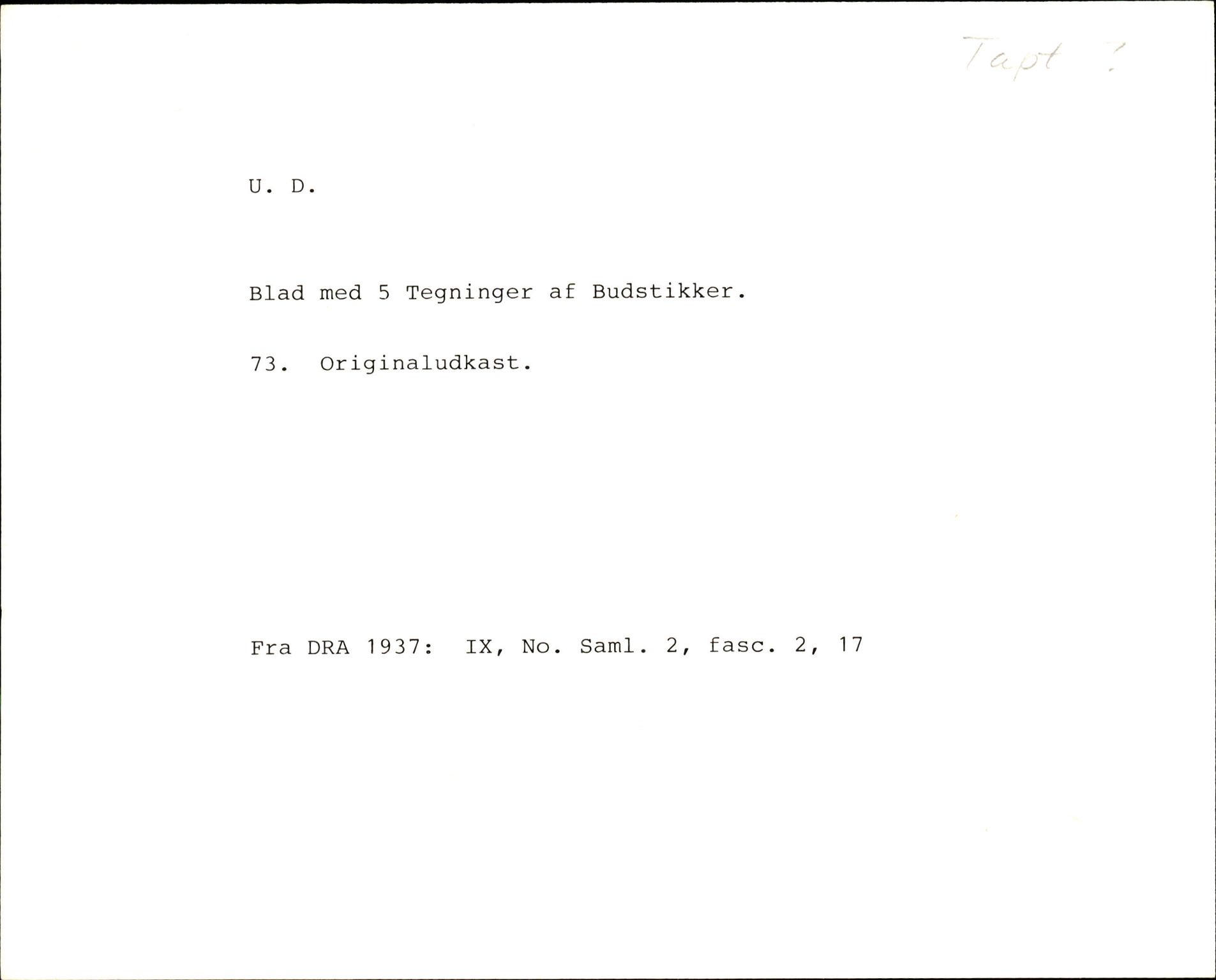 Riksarkivets diplomsamling, AV/RA-EA-5965/F35/F35f/L0002: Regestsedler: Diplomer fra DRA 1937 og 1996, p. 1066