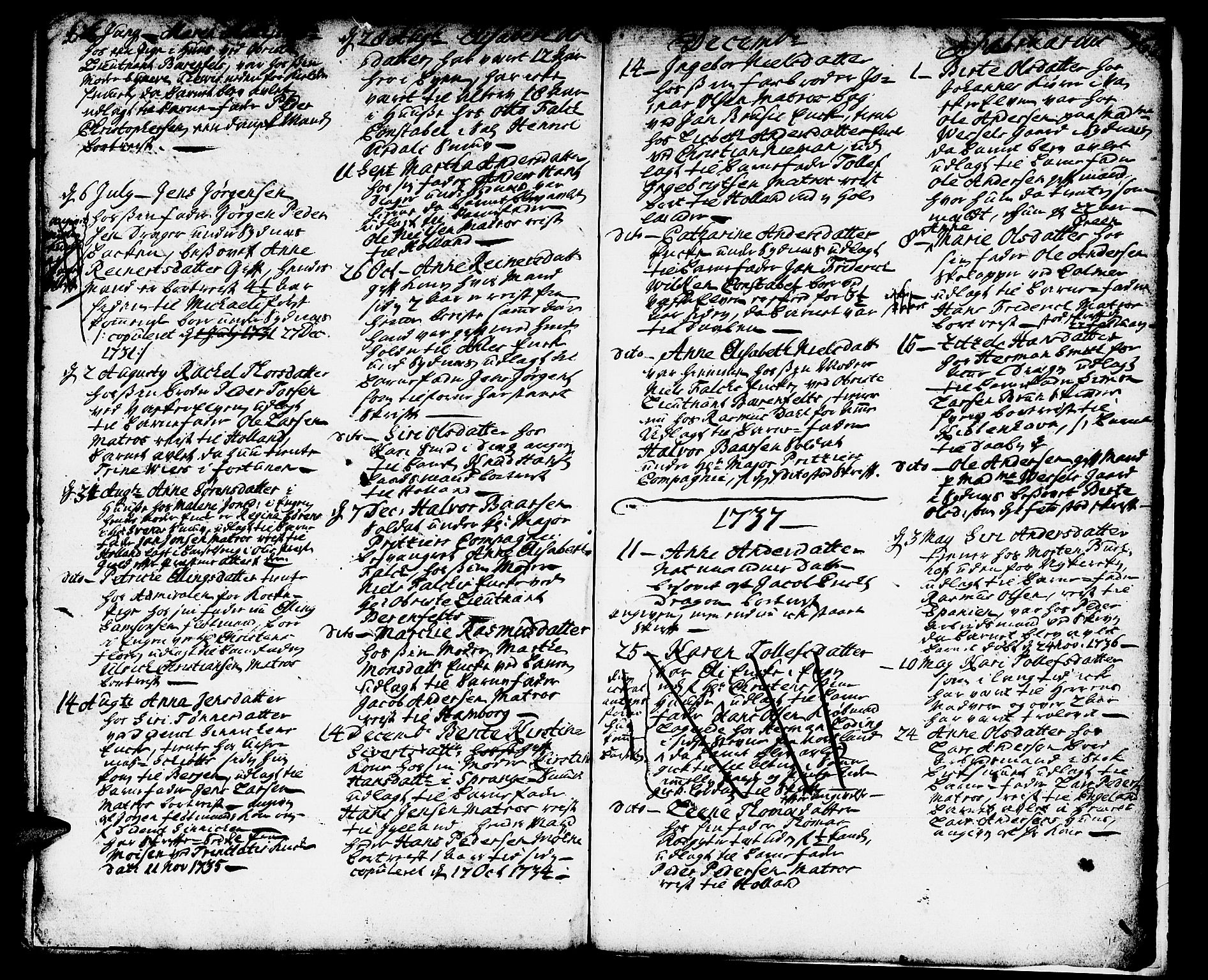 Domkirken sokneprestembete, AV/SAB-A-74801/H/Haa/L0002: Parish register (official) no. A 2, 1733-1750, p. 366-367