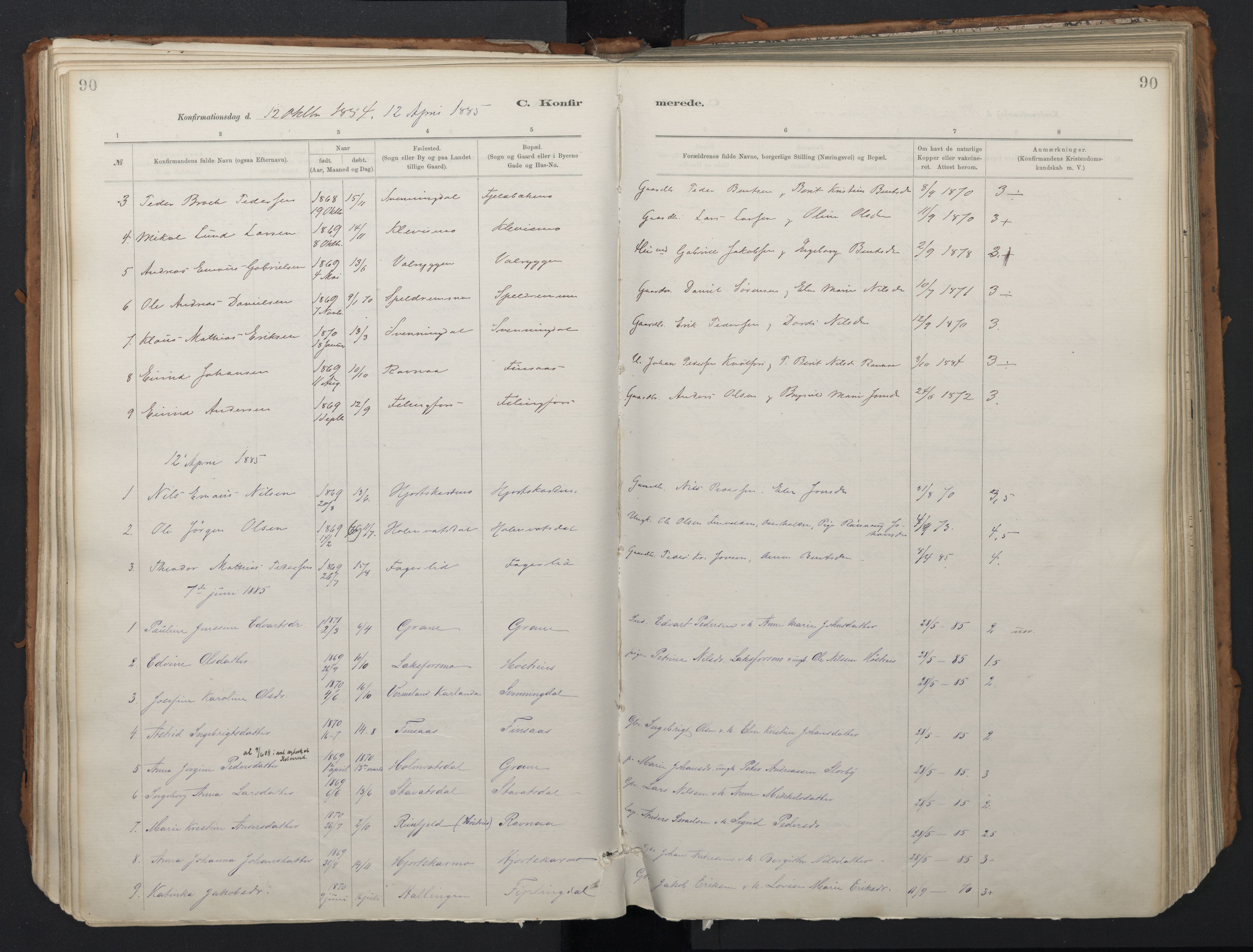 Ministerialprotokoller, klokkerbøker og fødselsregistre - Nordland, SAT/A-1459/824/L0338: Parish register (official) no. 824A01, 1880-1915, p. 90