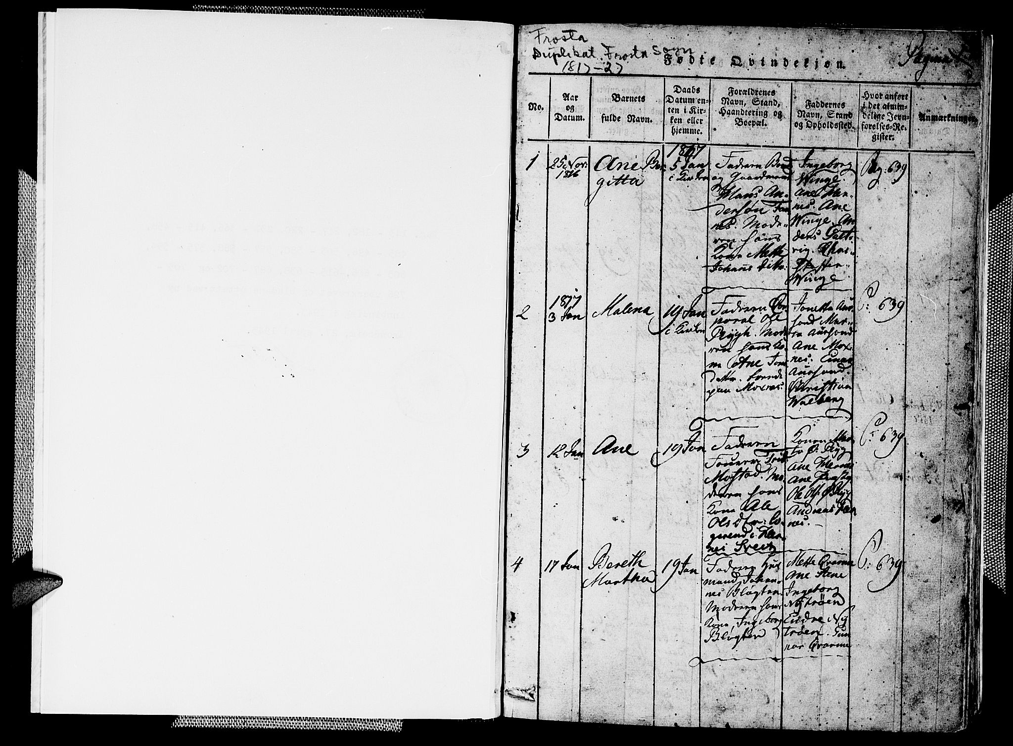 Ministerialprotokoller, klokkerbøker og fødselsregistre - Nord-Trøndelag, SAT/A-1458/713/L0124: Parish register (copy) no. 713C01, 1817-1827, p. 0-1