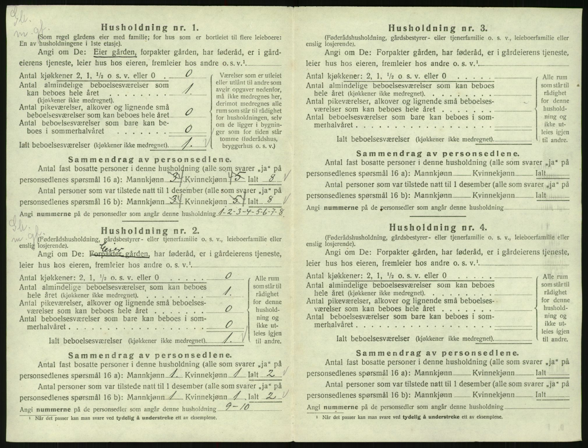 SAK, 1920 census for Valle, 1920, p. 30