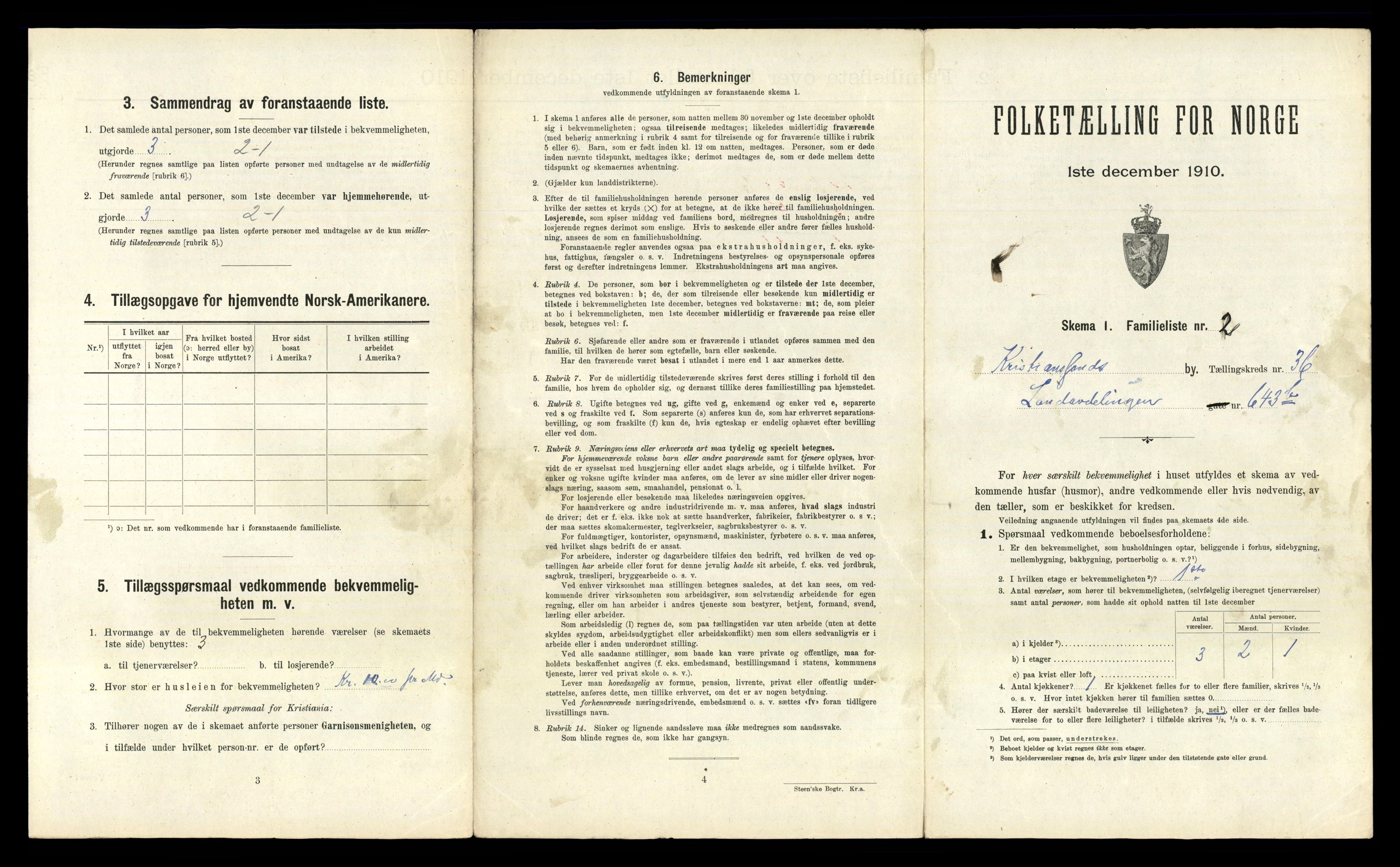 RA, 1910 census for Kristiansand, 1910, p. 9296