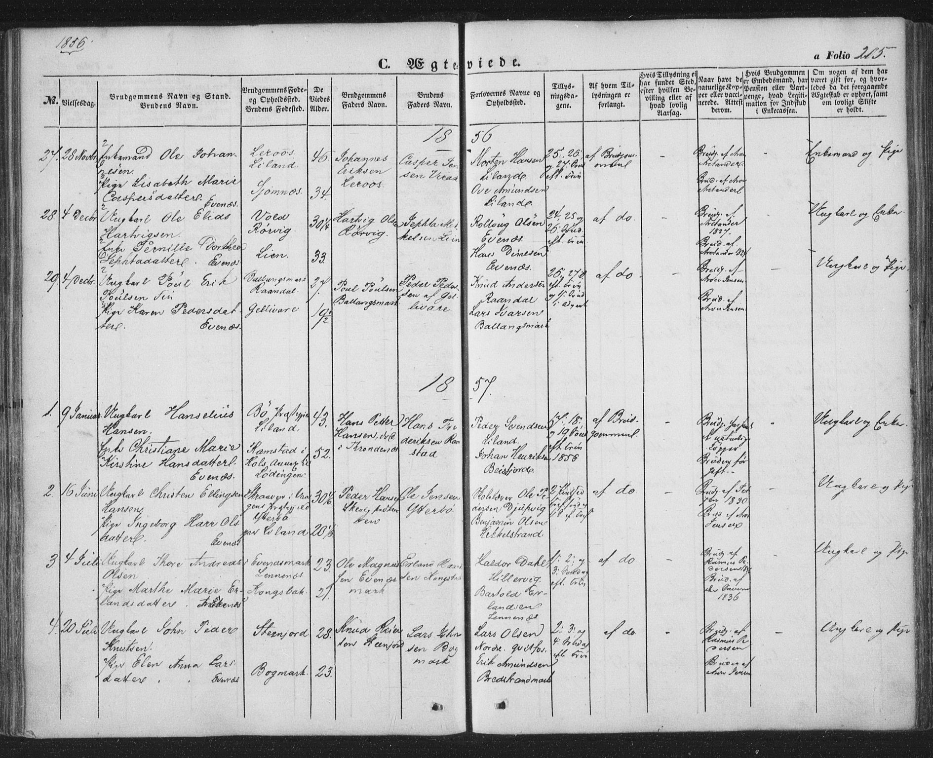 Ministerialprotokoller, klokkerbøker og fødselsregistre - Nordland, SAT/A-1459/863/L0895: Parish register (official) no. 863A07, 1851-1860, p. 205