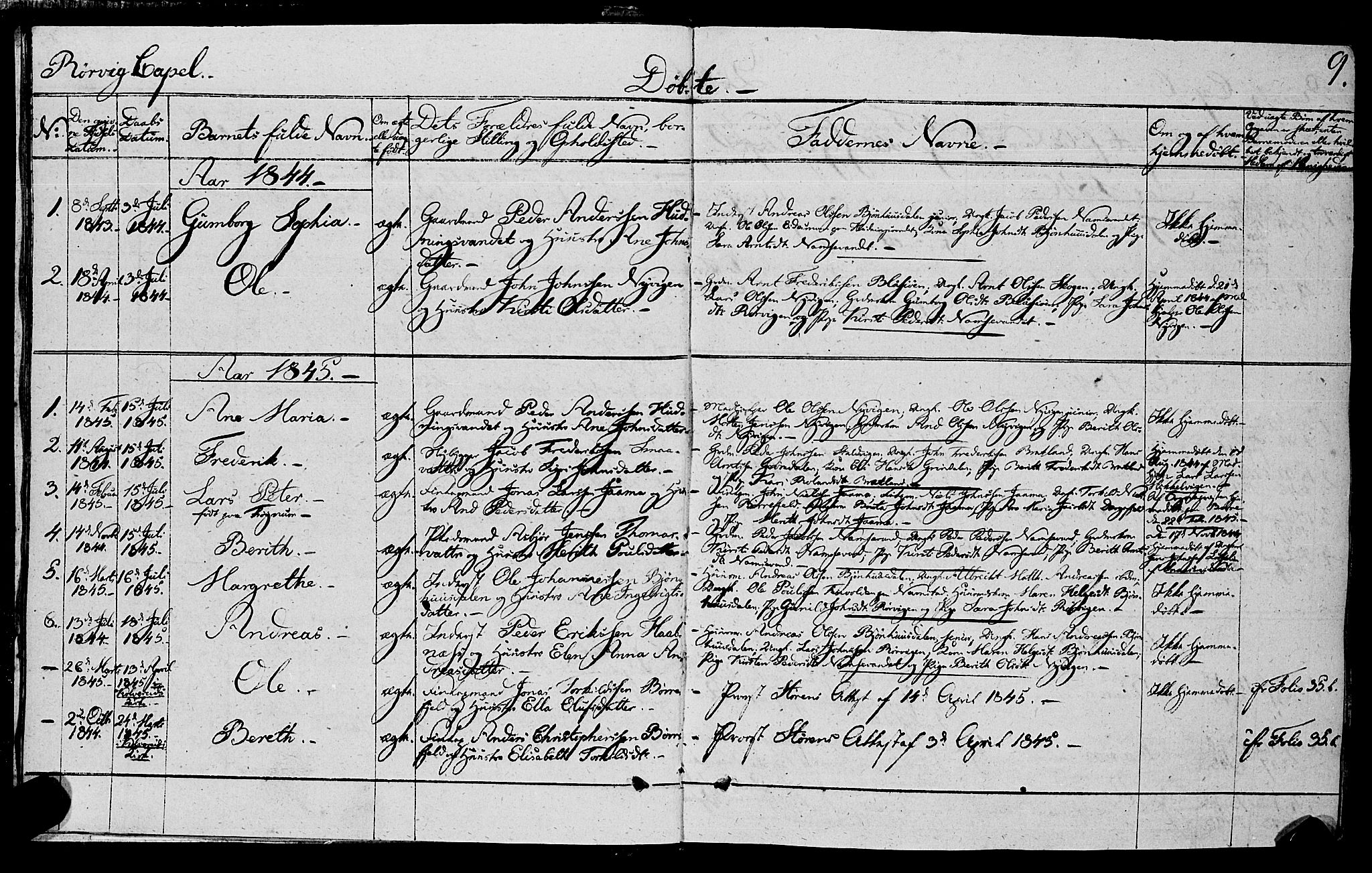 Ministerialprotokoller, klokkerbøker og fødselsregistre - Nord-Trøndelag, AV/SAT-A-1458/762/L0538: Parish register (official) no. 762A02 /1, 1833-1879, p. 9