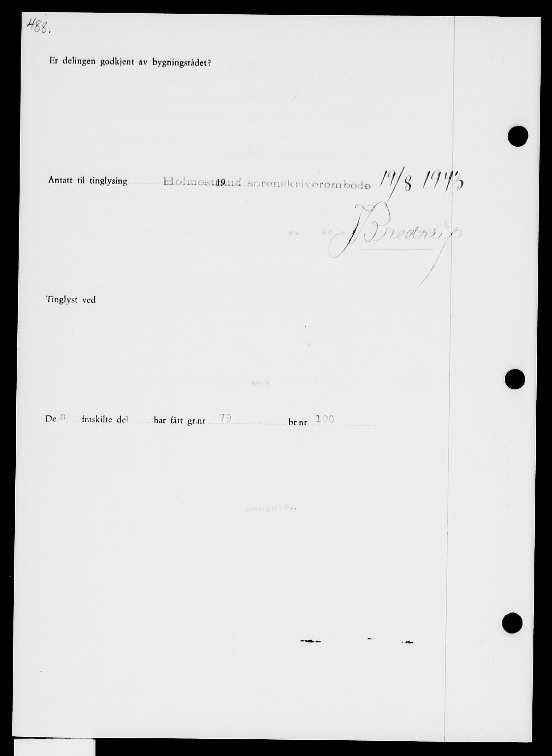 Holmestrand sorenskriveri, AV/SAKO-A-67/G/Ga/Gaa/L0057: Mortgage book no. A-57, 1943-1944, Diary no: : 1162/1943