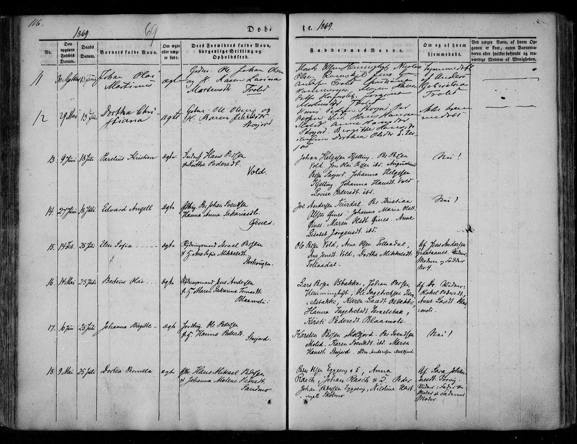 Ministerialprotokoller, klokkerbøker og fødselsregistre - Nordland, AV/SAT-A-1459/846/L0644: Parish register (official) no. 846A02, 1837-1872, p. 116