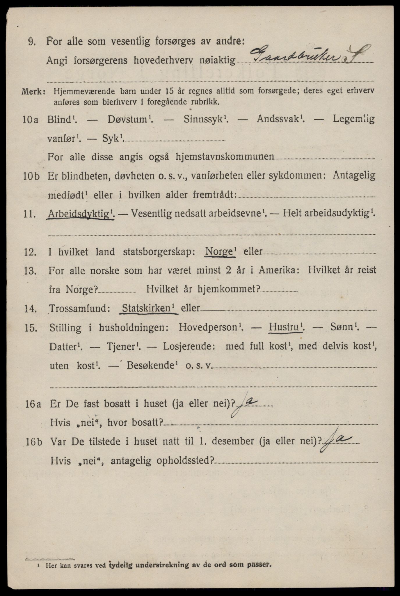 SAST, 1920 census for Torvastad, 1920, p. 3621