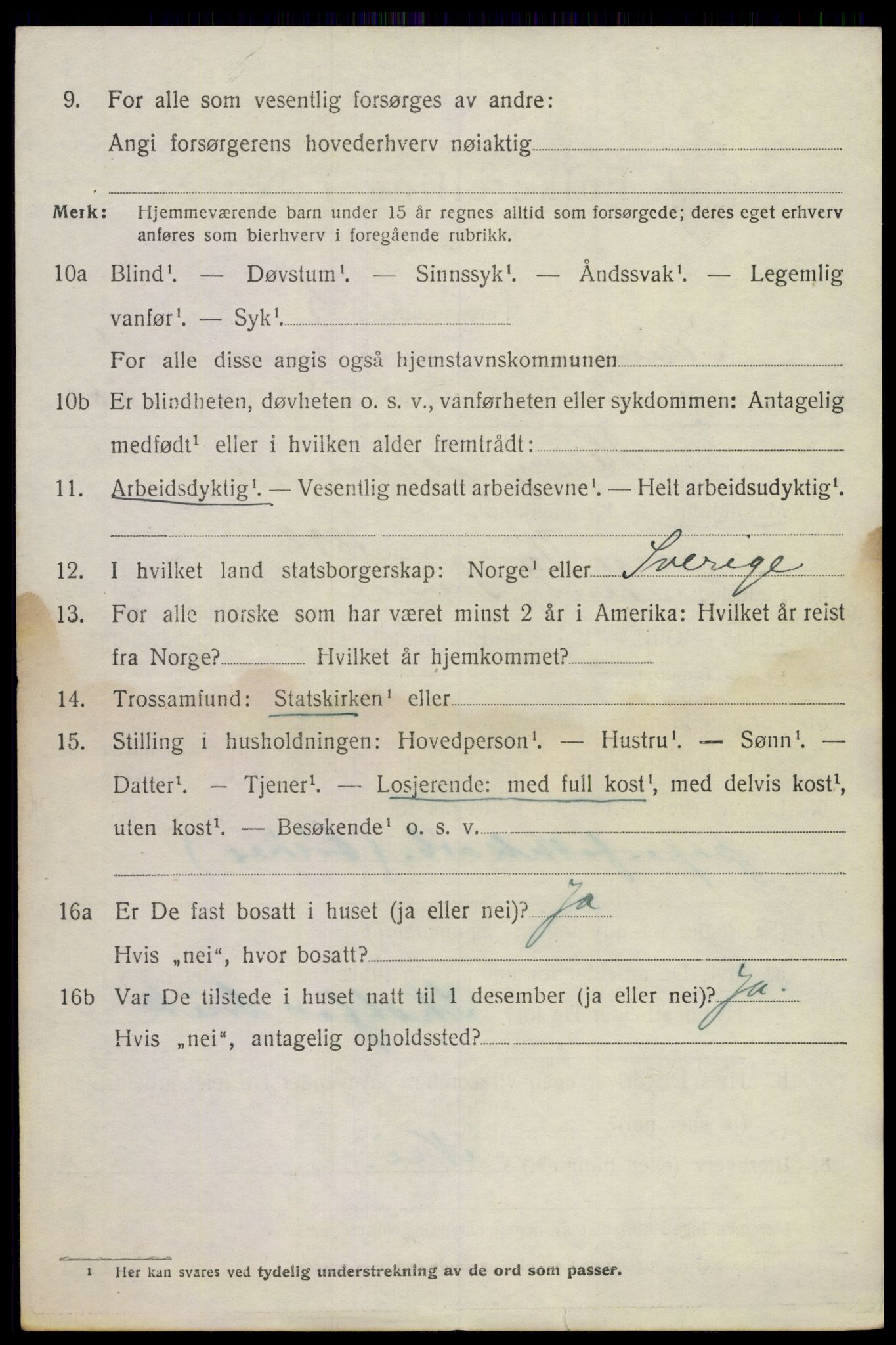 SAKO, 1920 census for Solum, 1920, p. 6991