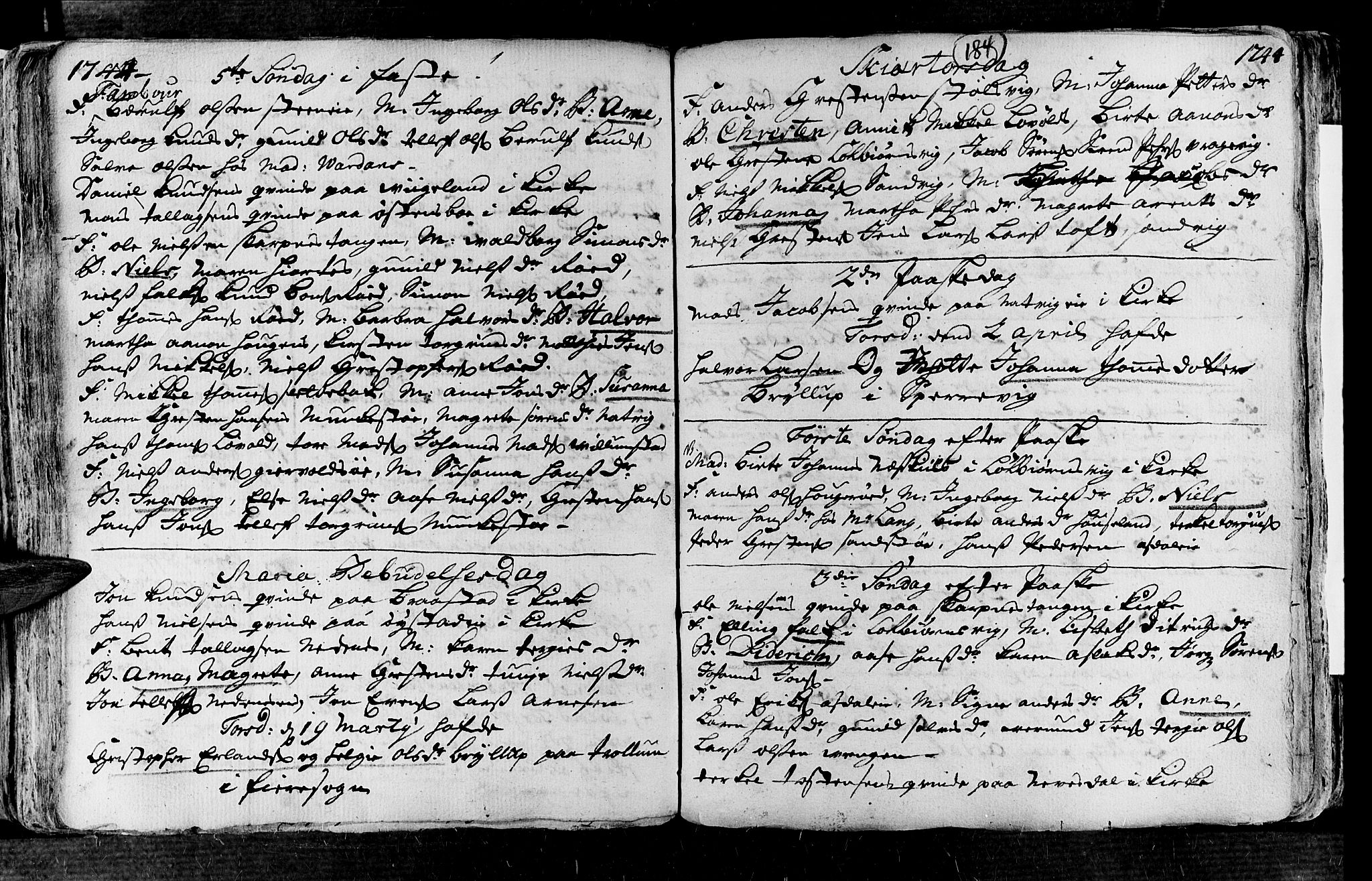 Øyestad sokneprestkontor, AV/SAK-1111-0049/F/Fa/L0004: Parish register (official) no. A 4, 1730-1750, p. 184