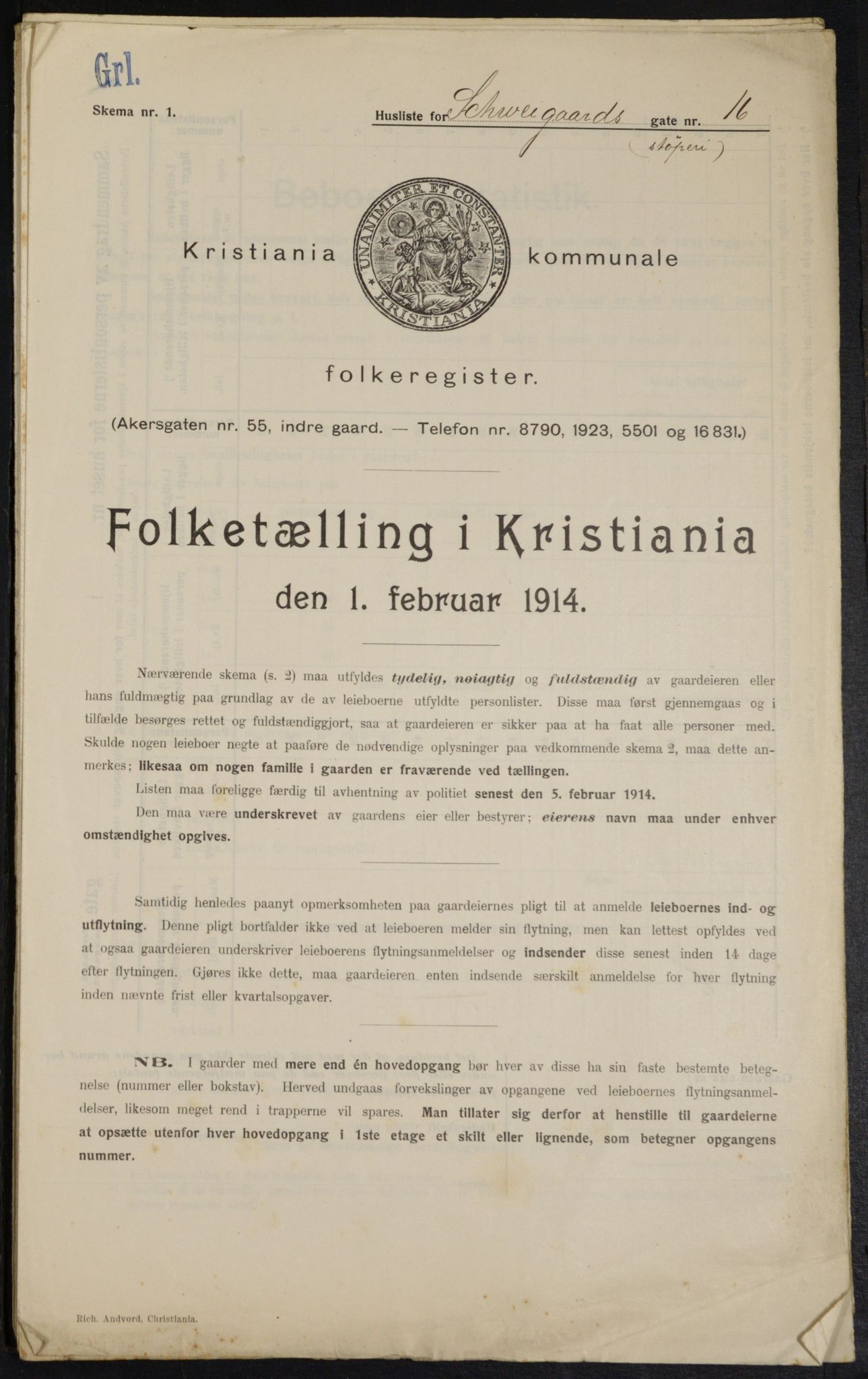 OBA, Municipal Census 1914 for Kristiania, 1914, p. 90601