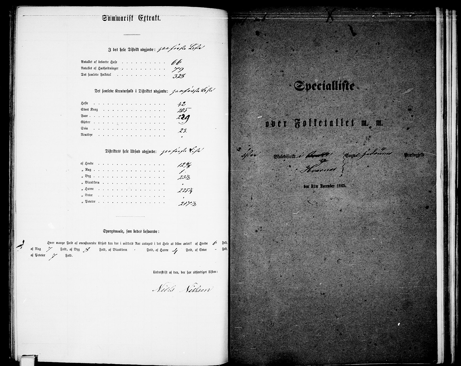 RA, 1865 census for Hedrum, 1865, p. 141