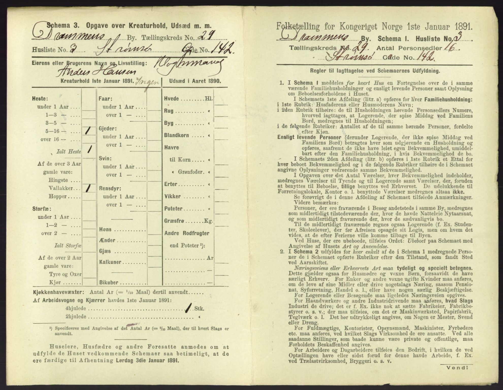 RA, 1891 census for 0602 Drammen, 1891, p. 2475