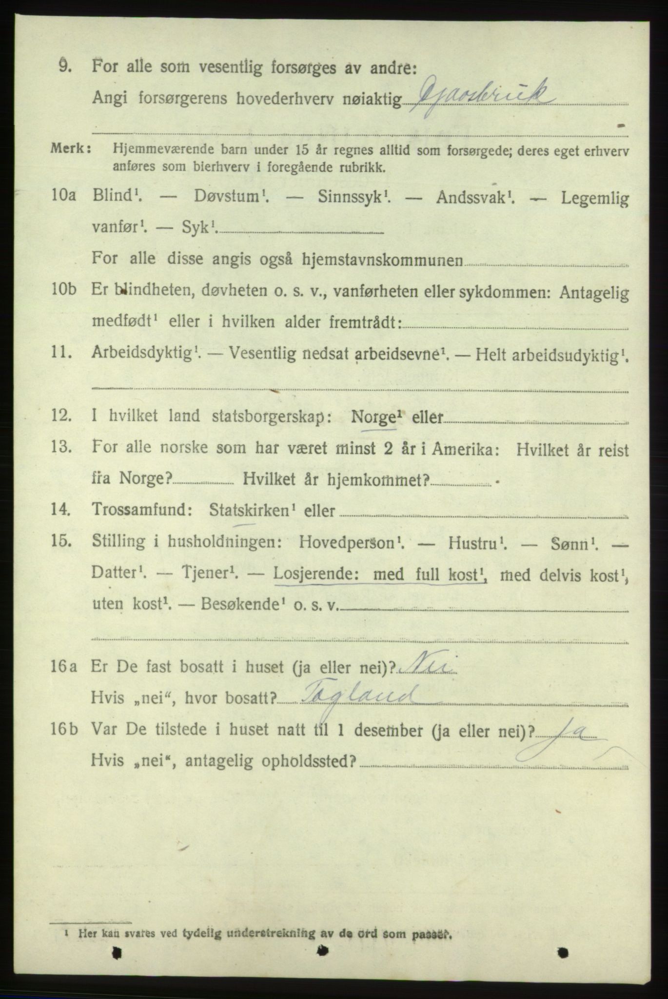 SAB, 1920 census for Skånevik, 1920, p. 5170