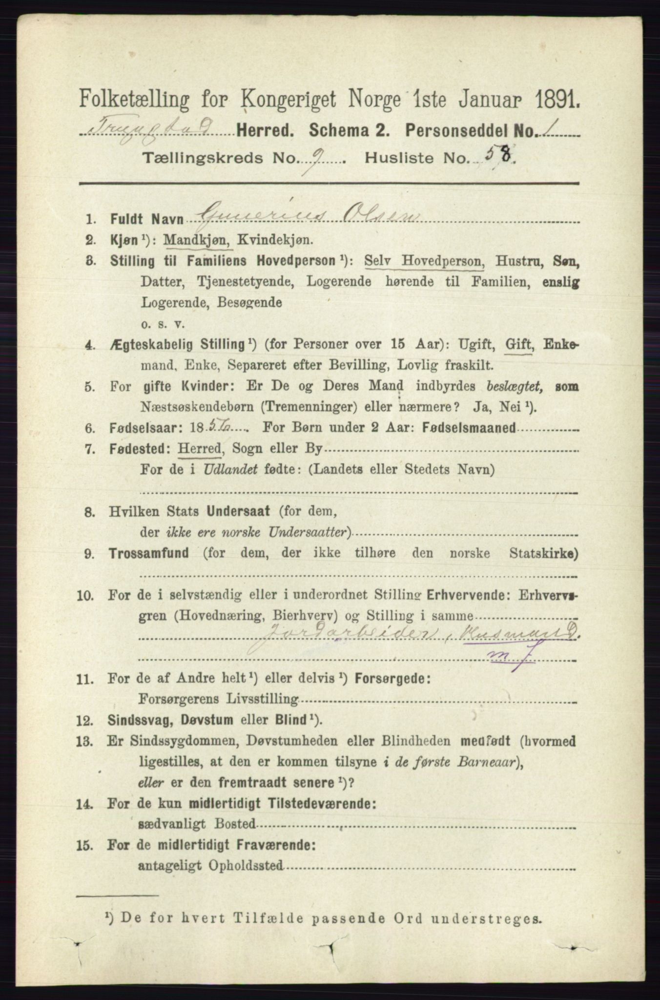 RA, 1891 Census for 0122 Trøgstad, 1891, p. 4218