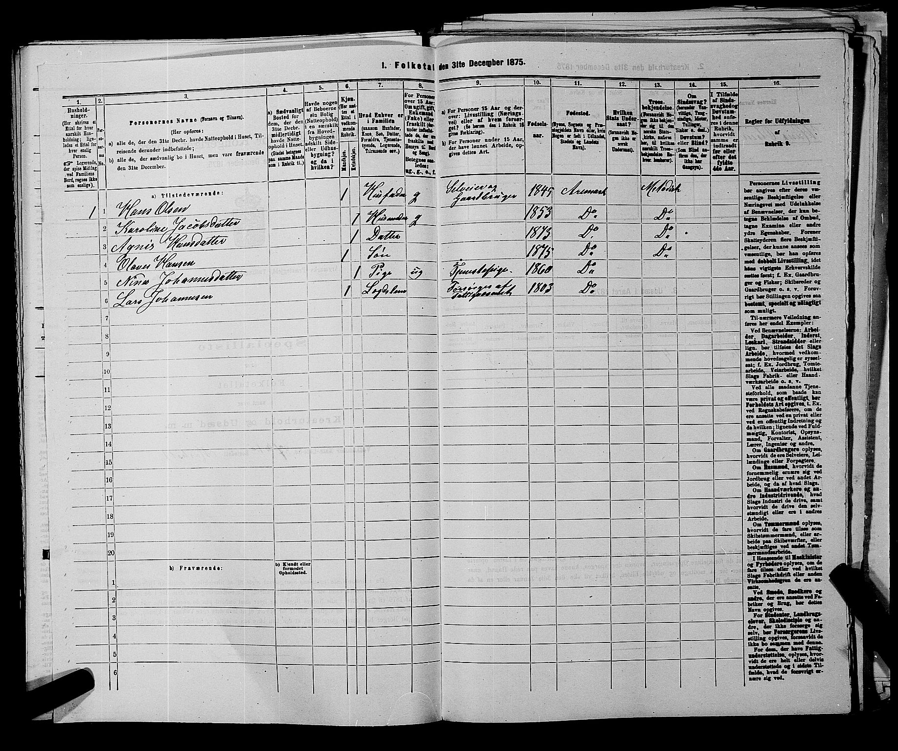 RA, 1875 census for 0118P Aremark, 1875, p. 667